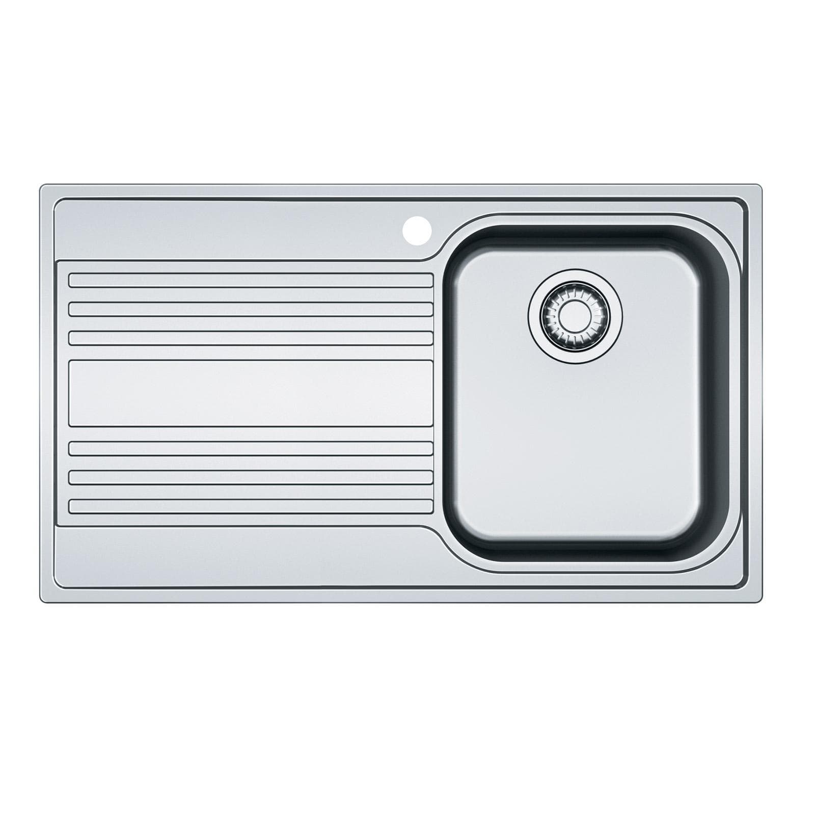 Lavello Franke Rapid 86x50 in acciaio inox con una vasca e gocciolatoio a sinistra