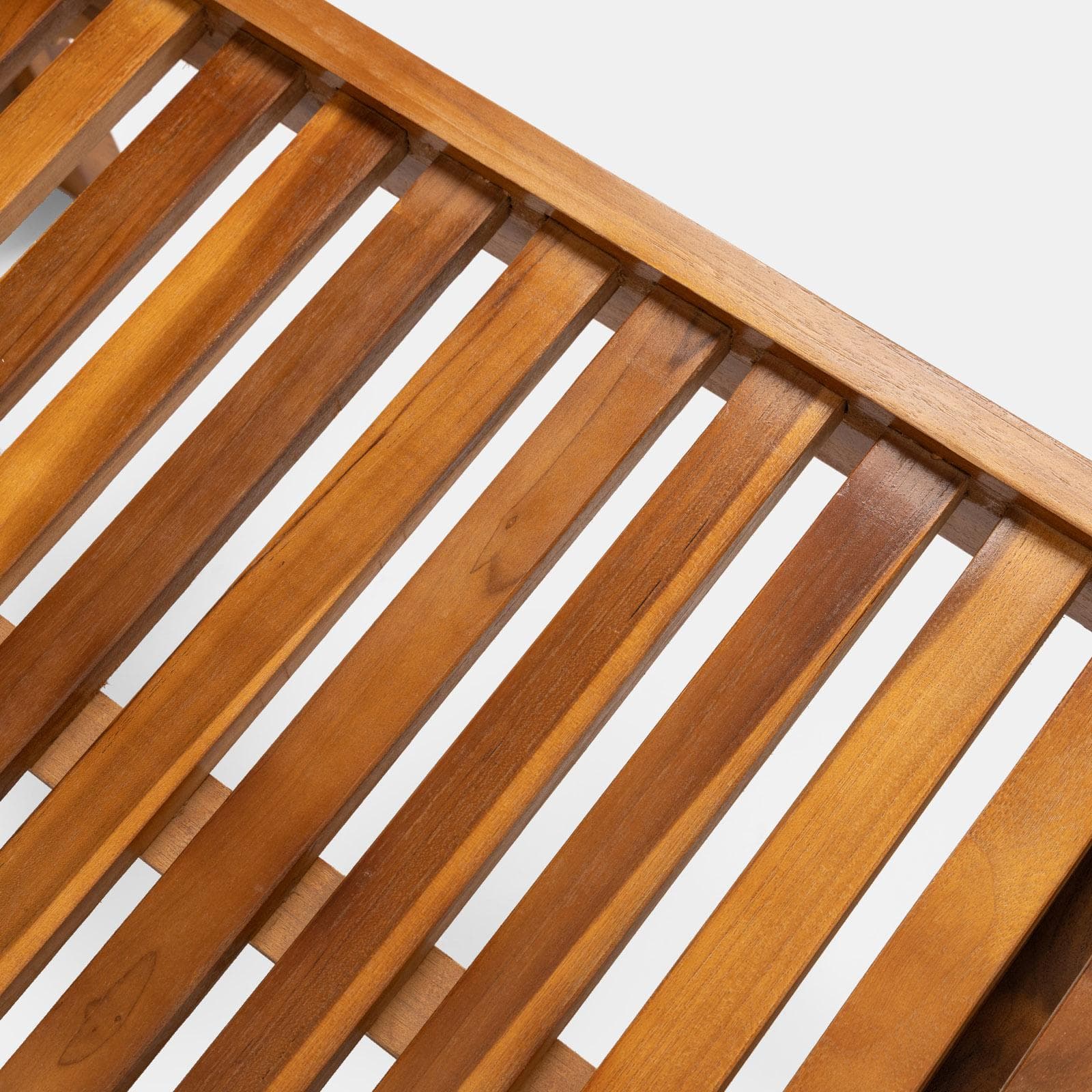 Lettino prendisole reclinabile in legno teak con vassoio scorrevole - Louis