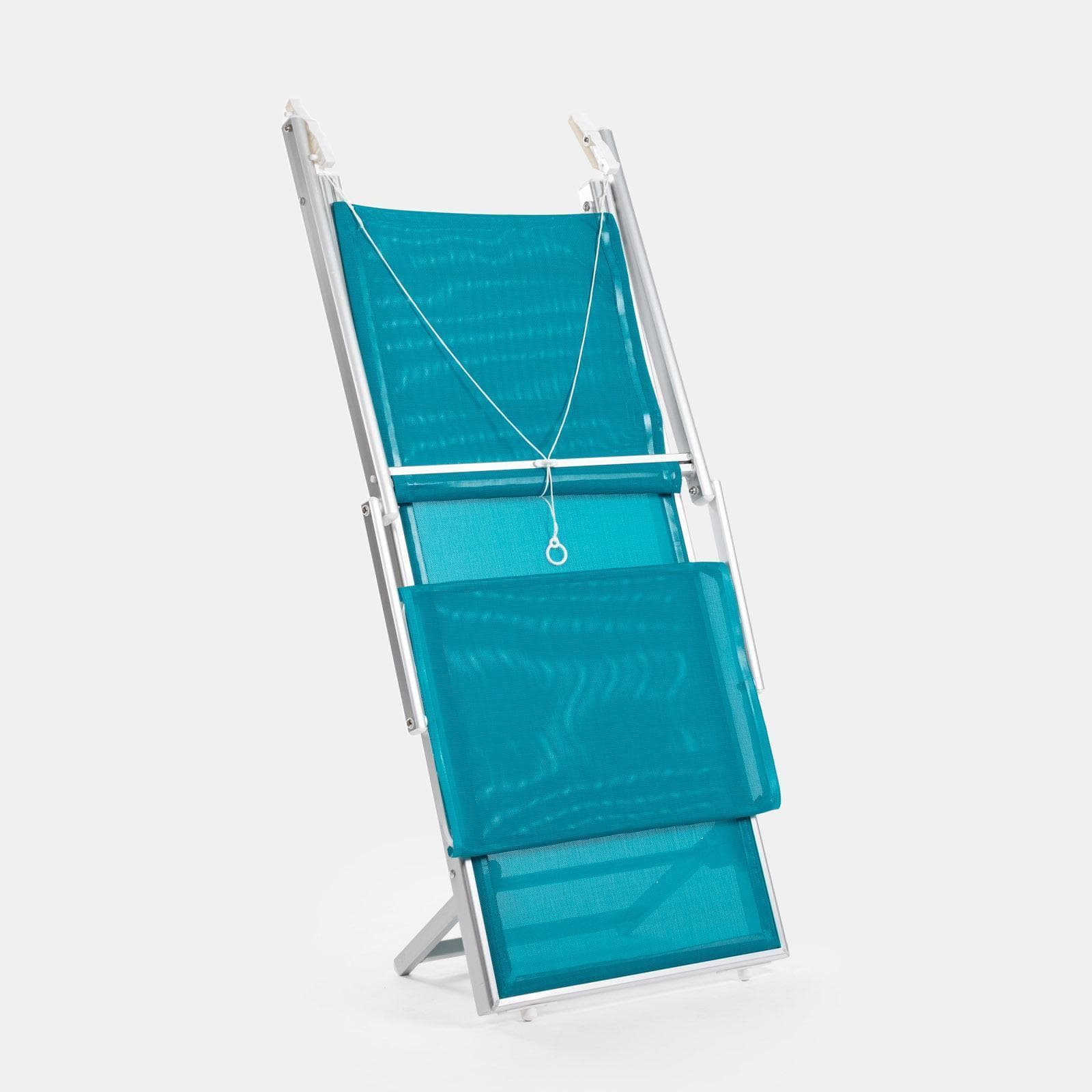 Lettino prendisole reclinabile in alluminio blu tiffany con tettuccio - Aloha