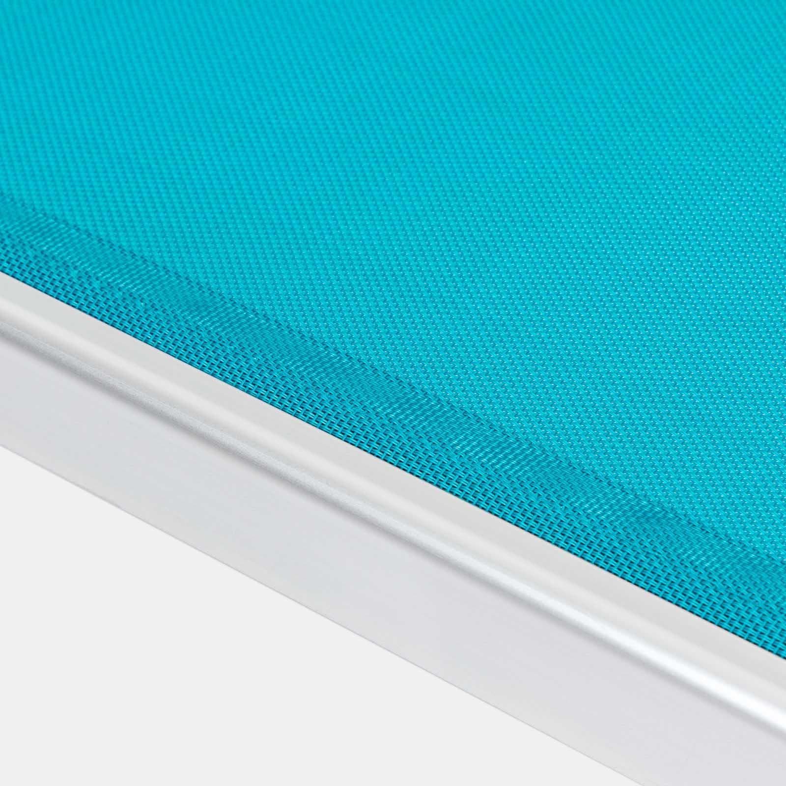 Lettino prendisole reclinabile in alluminio blu tiffany con tettuccio - Aloha