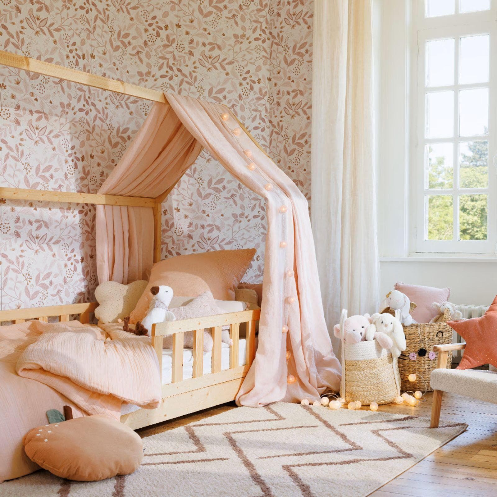 Letto a capanna per bambini 190X90 cm in legno di pino naturale - Homie