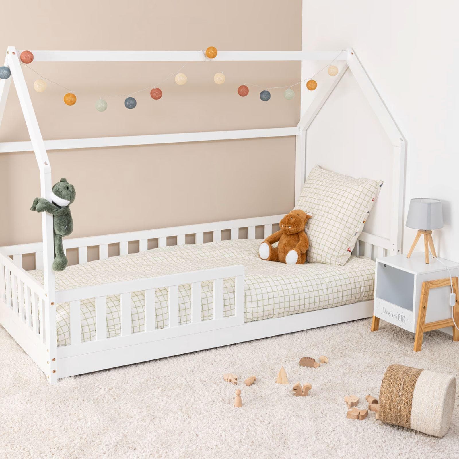 Letto a capanna per bambini 90x190 cm in legno bianco - Kids