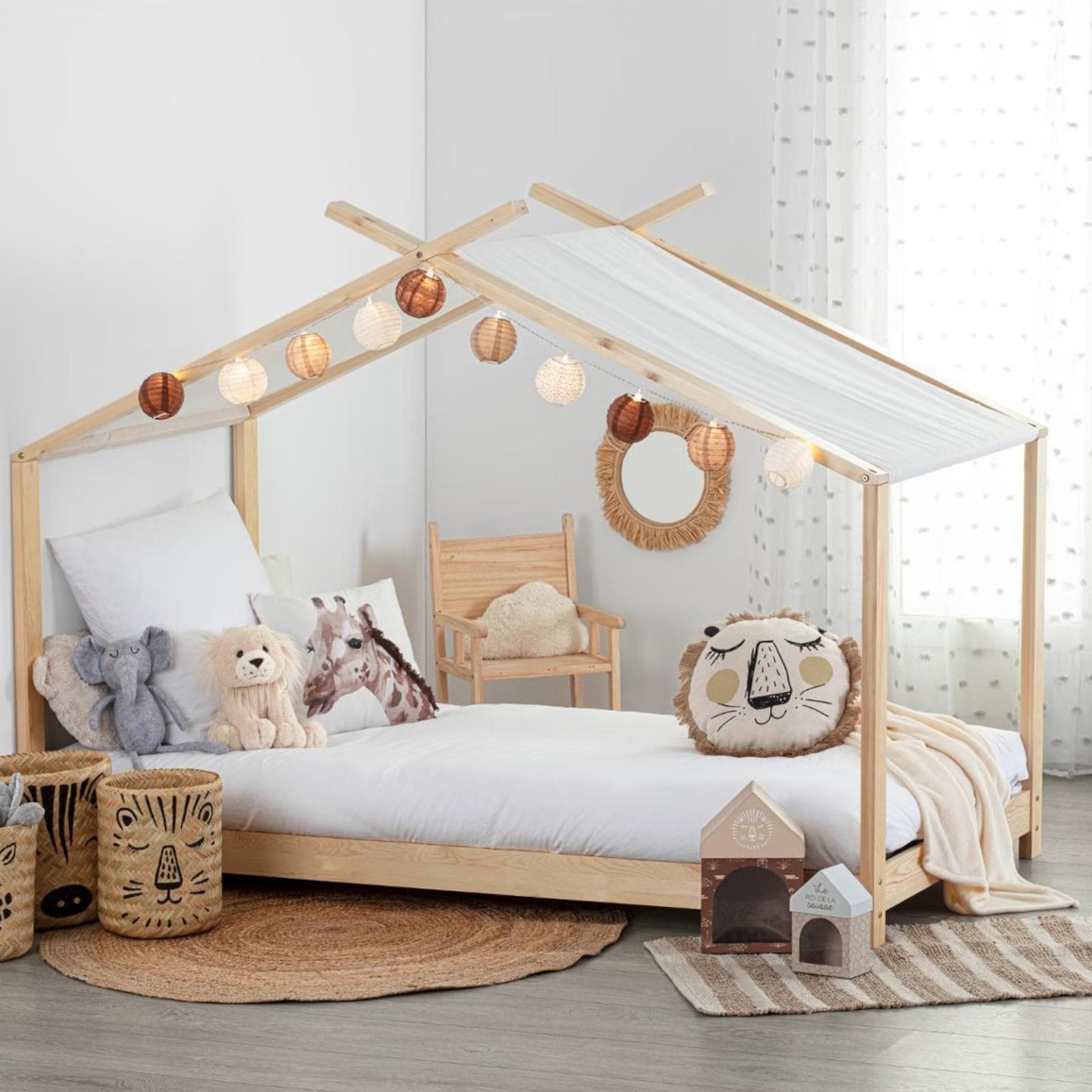 Letto a casetta per bambini 90x190 cm in legno - Homie