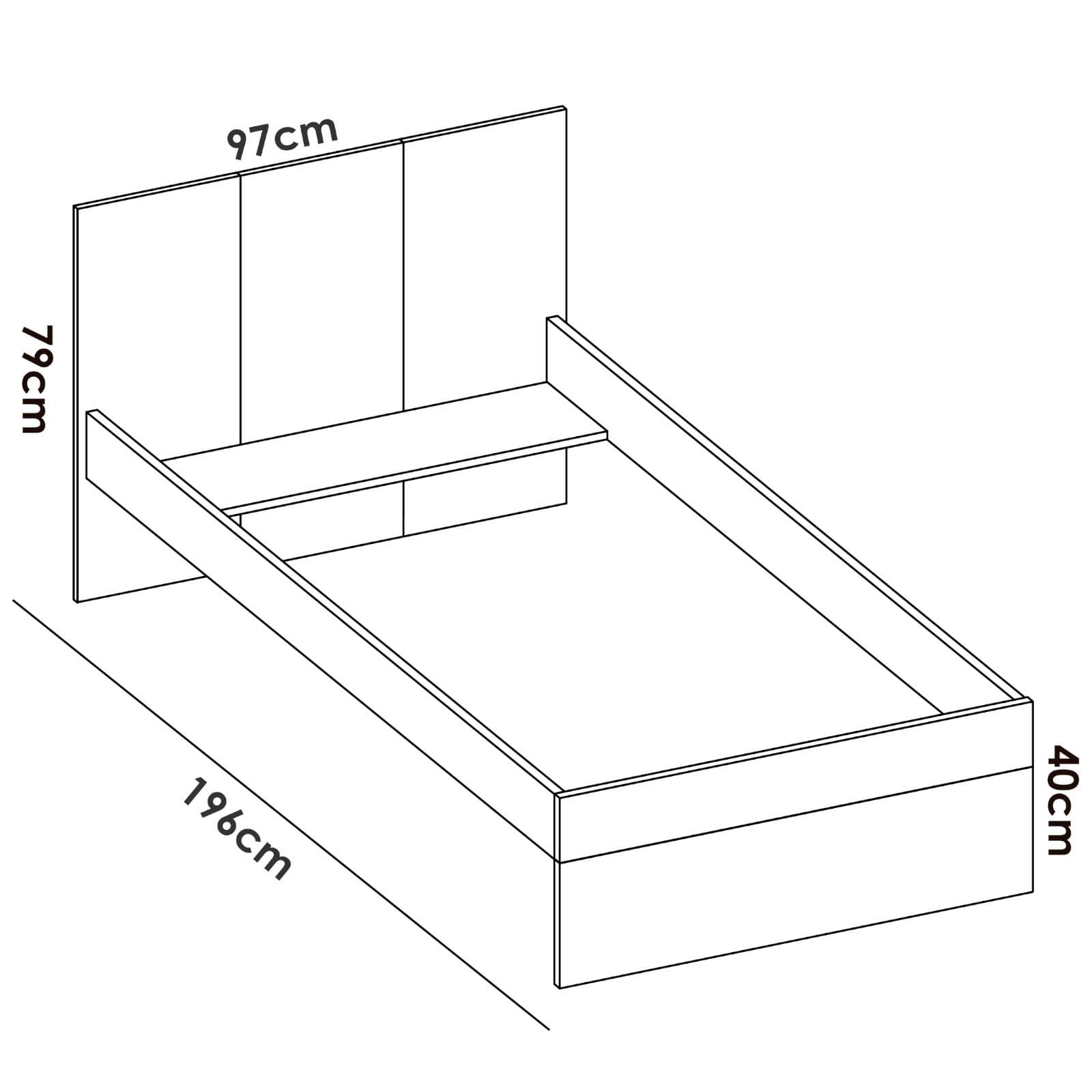 Letto singolo 90x190 cm in legno bianco e naturale con letto estraibile - Dinasty