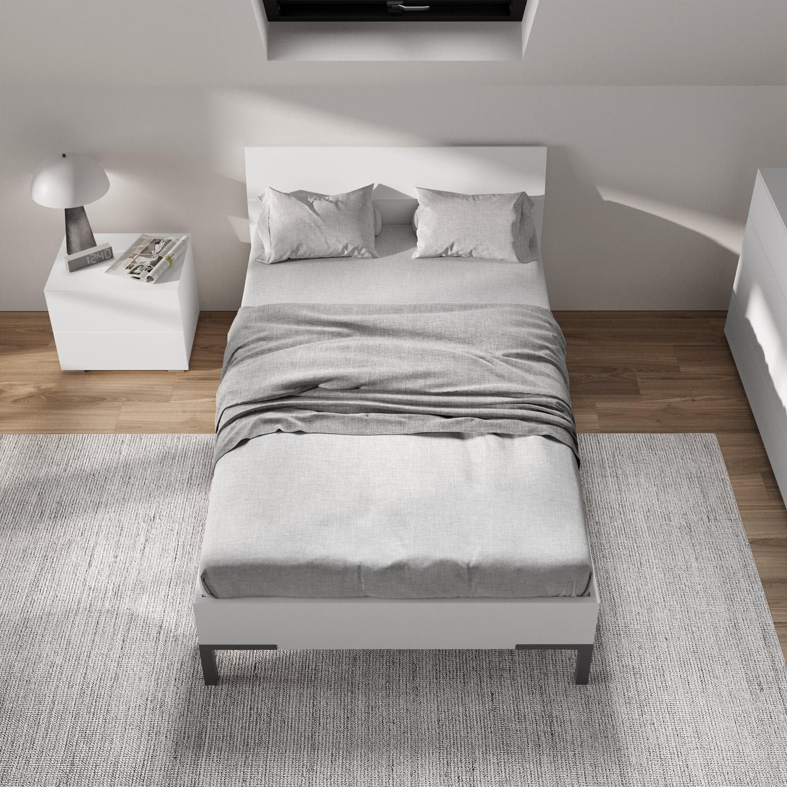 Letto una piazza e mezza 120x200 cm bianco lucido - Reina