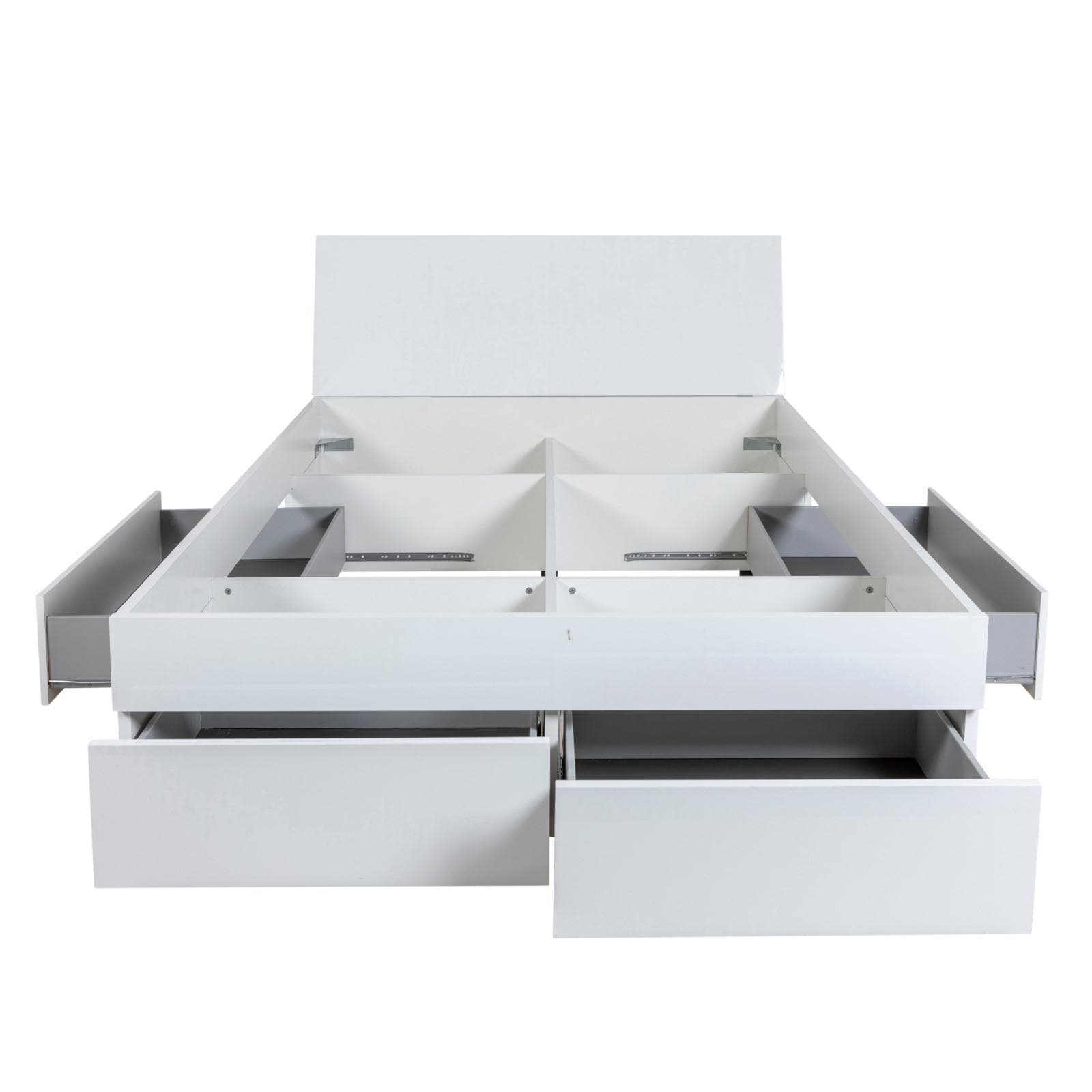 Letto una piazza e mezza 120x200 cm in legno bianco lucido - Boras night