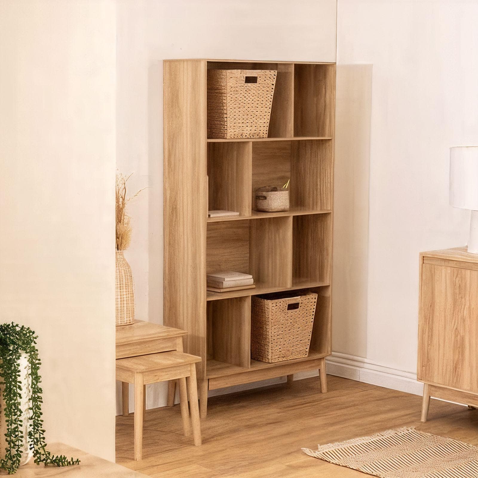 Libreria 80x160h cm in legno effetto rovere naturale - Nathur