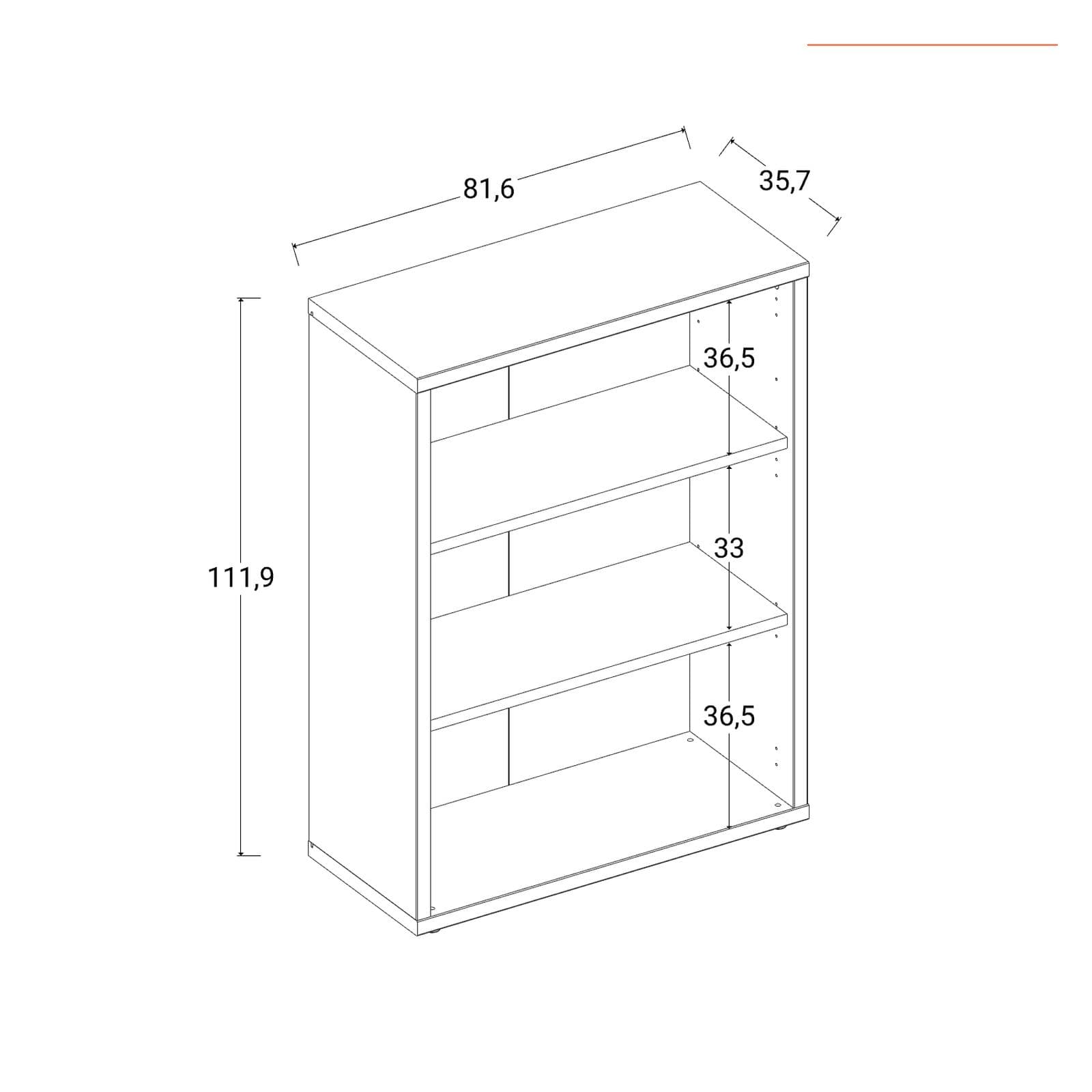 Libreria 82x112h cm rovere artisan con ripiani regolabili - Homely office