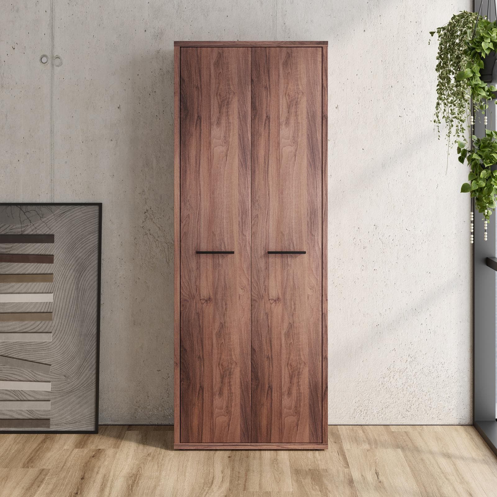 Mobile multiuso 82x217h cm noce brera con 2 ante - Historic brown