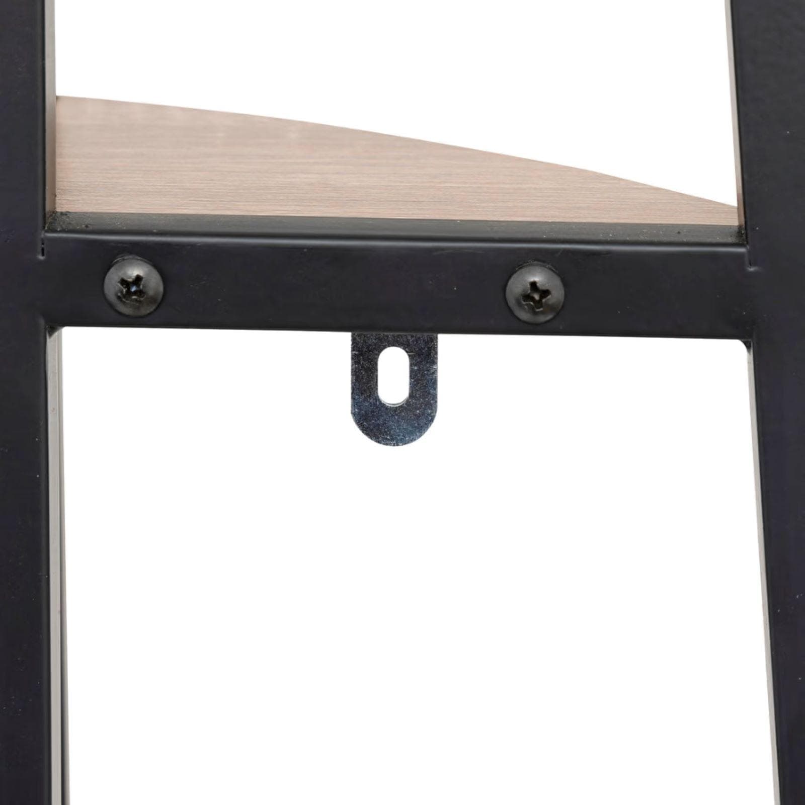 Libreria angolare 35x180h cm in acciaio nero ed effetto rovere - Emyl