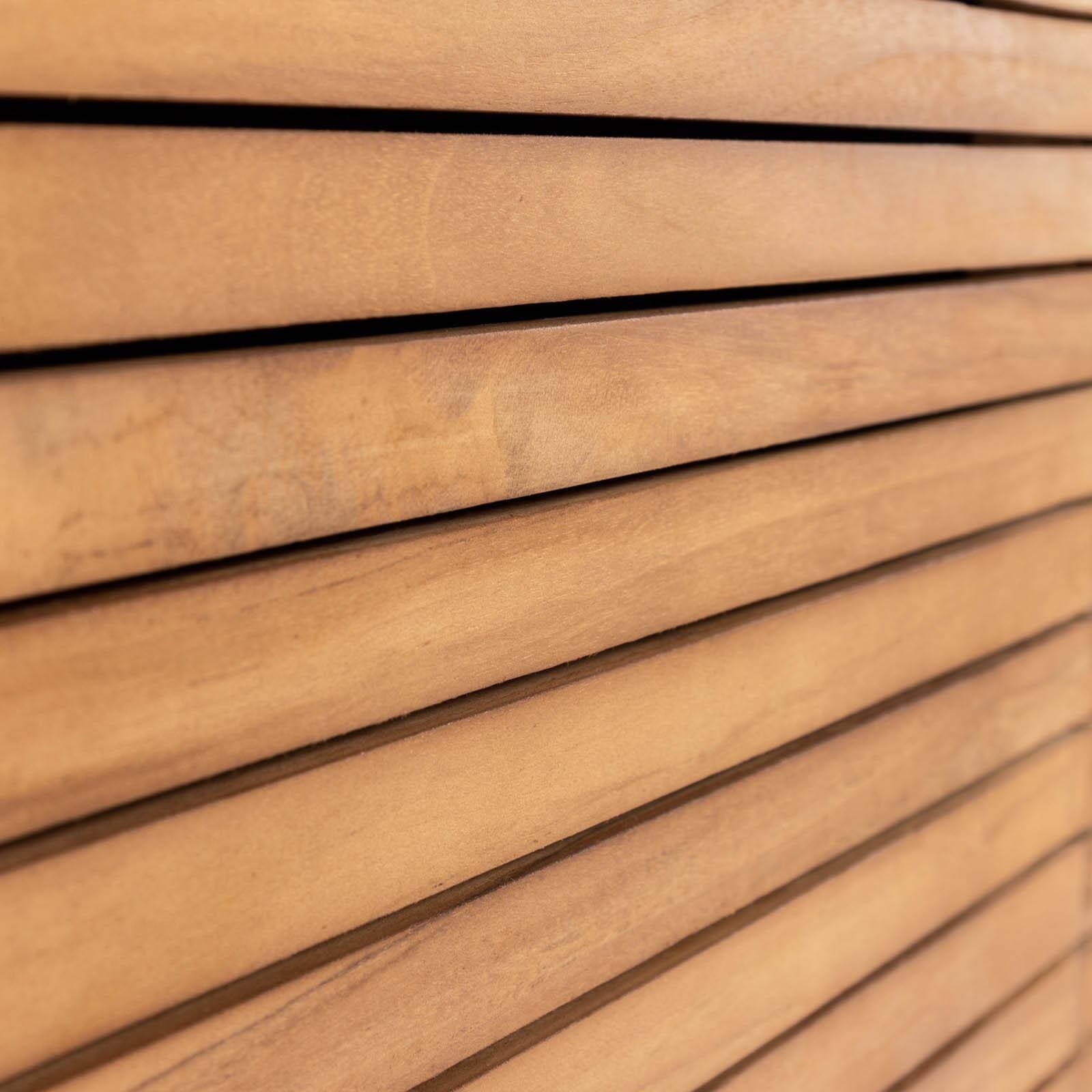 Madia 100 cm in legno naturale di teak cannettato con 2 ante - Guiza