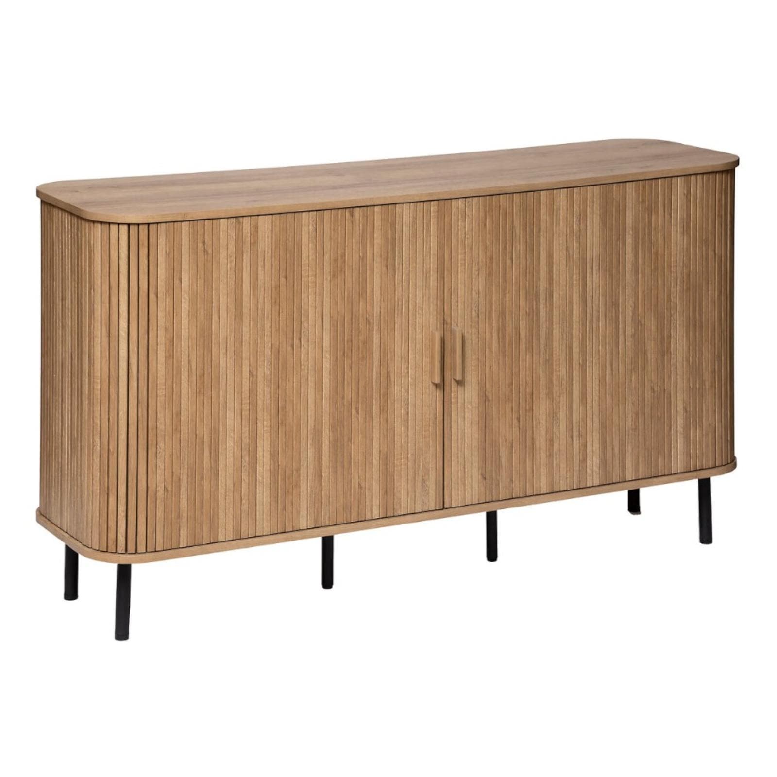 Madia 140x40 cm con 2 ante scorrevoli in legno cannettato - Dhana