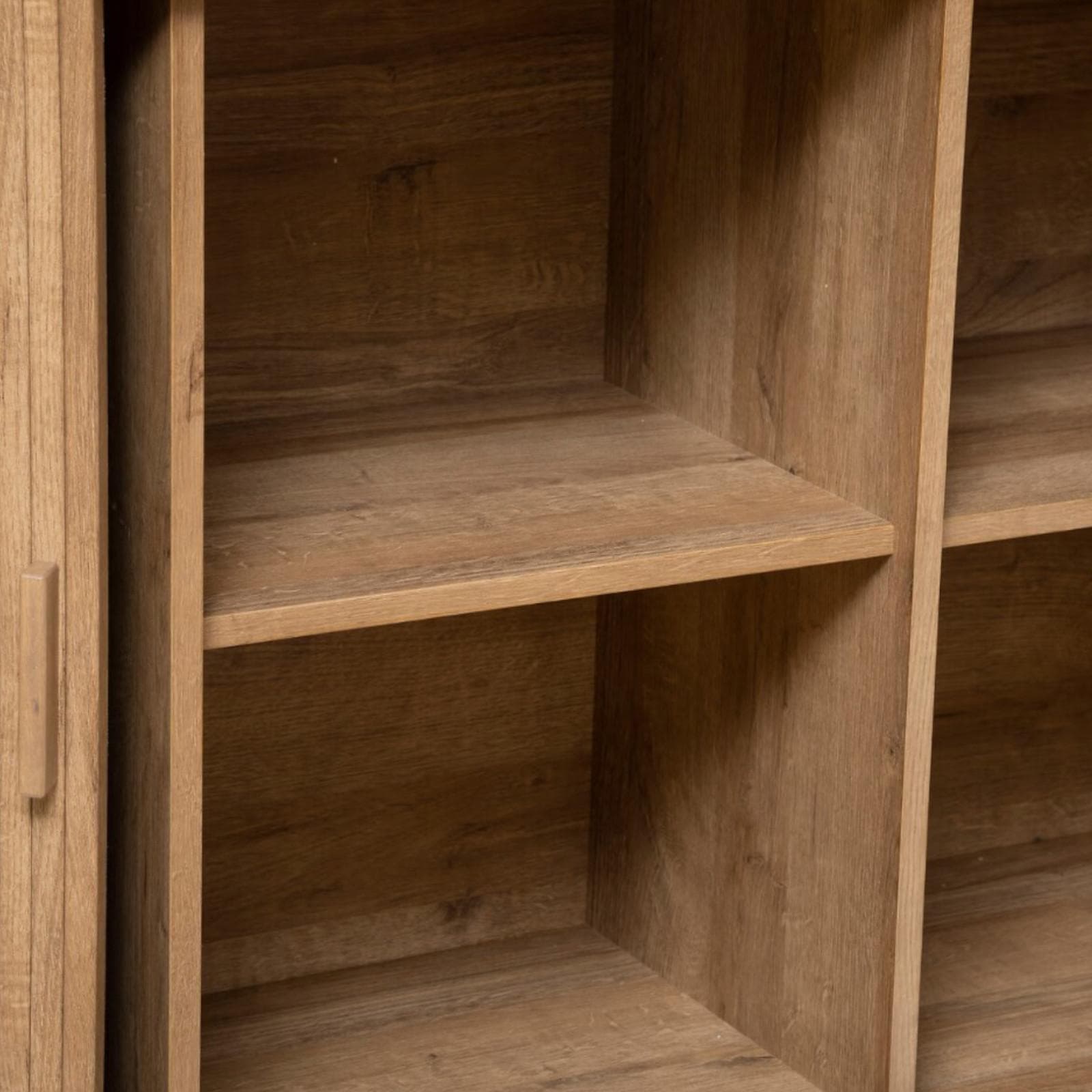 Madia 140x40 cm con 2 ante scorrevoli in legno cannettato - Dhana
