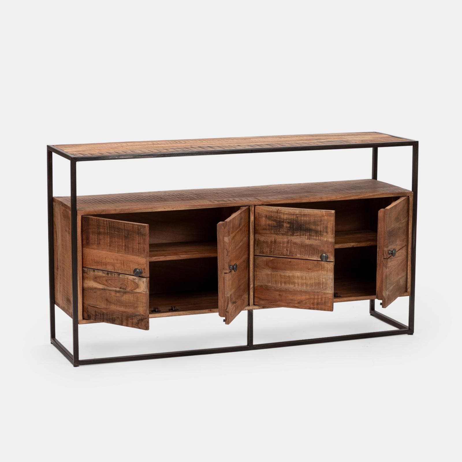 Madia 150x40 cm con quattro ante in legno di acacia - Freia Acacia