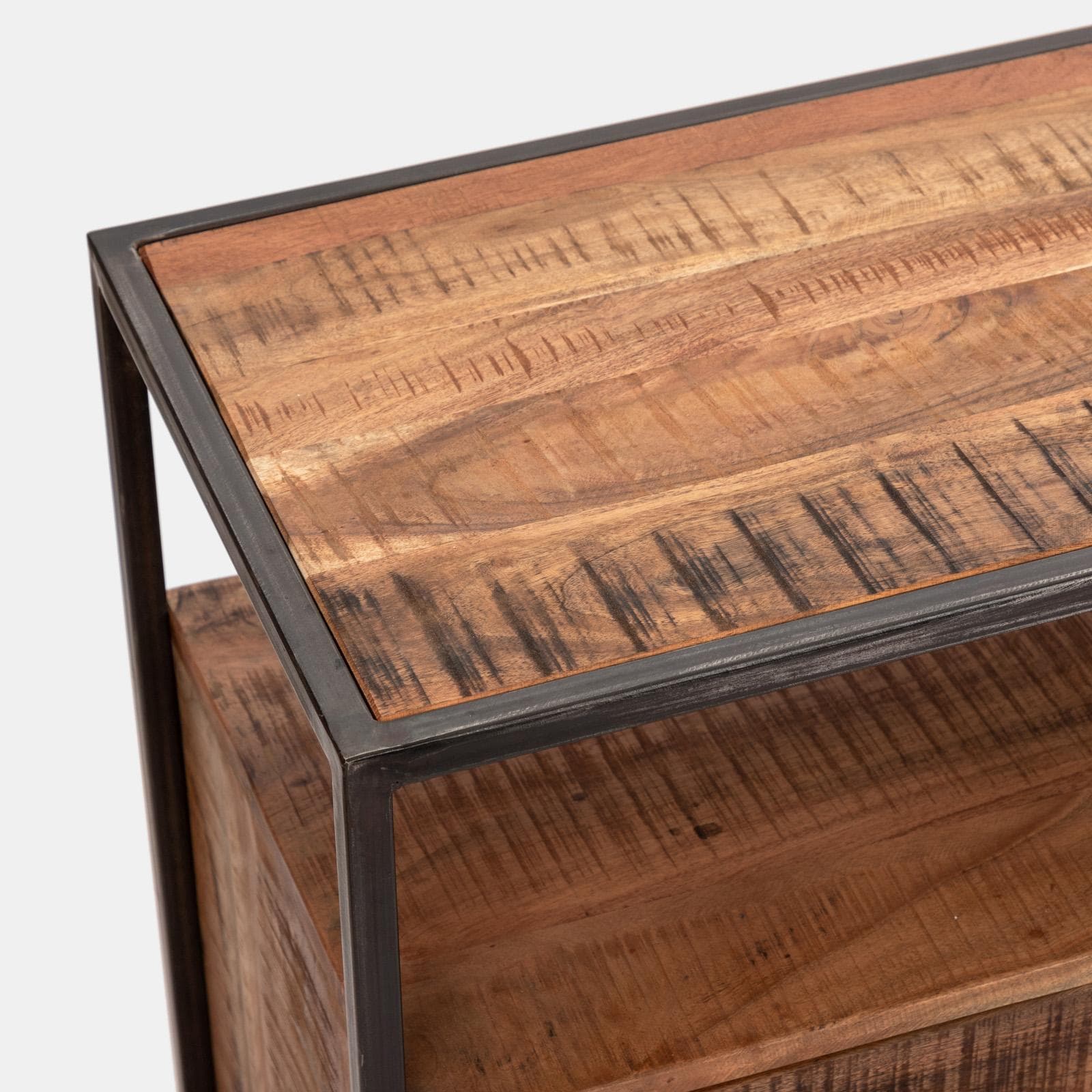 Madia 150x40 cm con quattro ante in legno di acacia - Freia Acacia