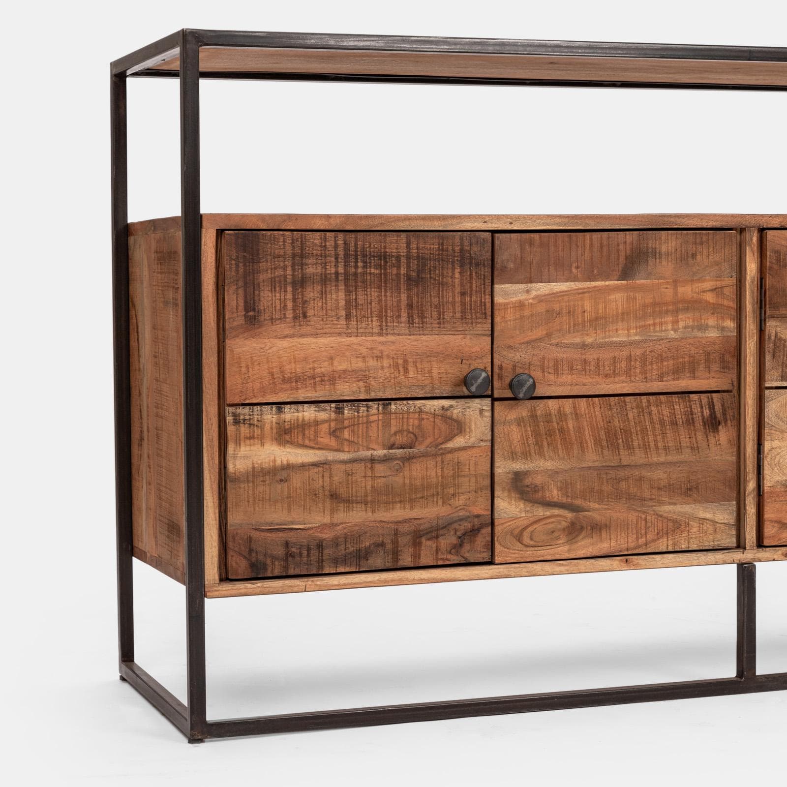 Madia 150x40 cm con quattro ante in legno di acacia - Freia Acacia
