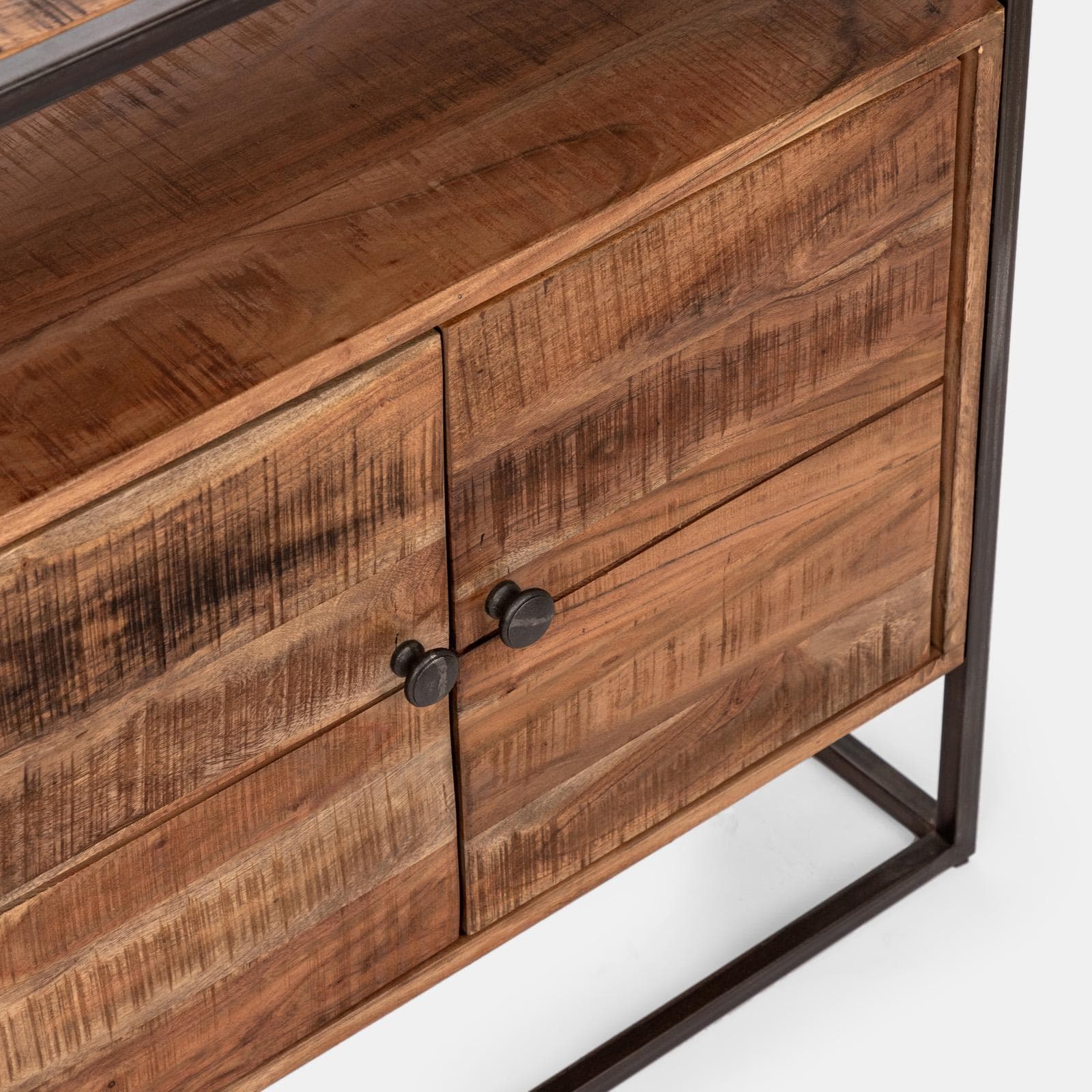 Madia 150x40 cm con quattro ante in legno di acacia - Freia Acacia