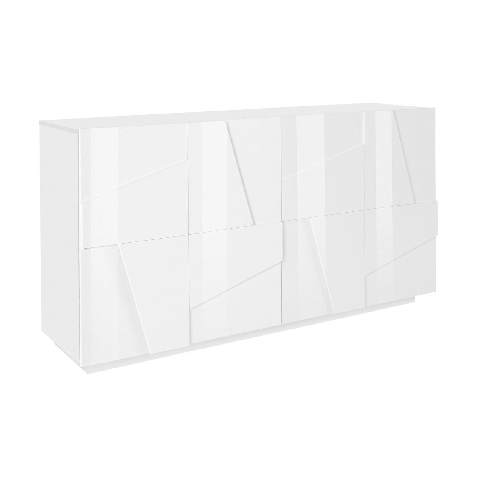 Madia 162,5x86h cm con 4 ante in legno bianco lucido - Sharps