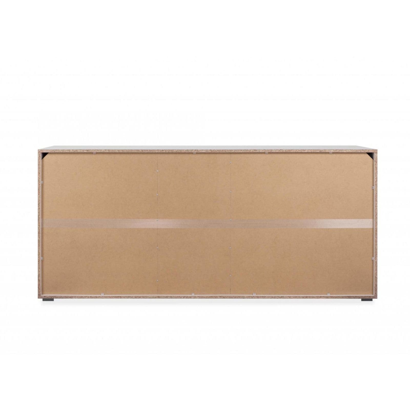 Madia 179x80h cm in legno bianco opaco con 3 ante e 3 cassetti - Krim