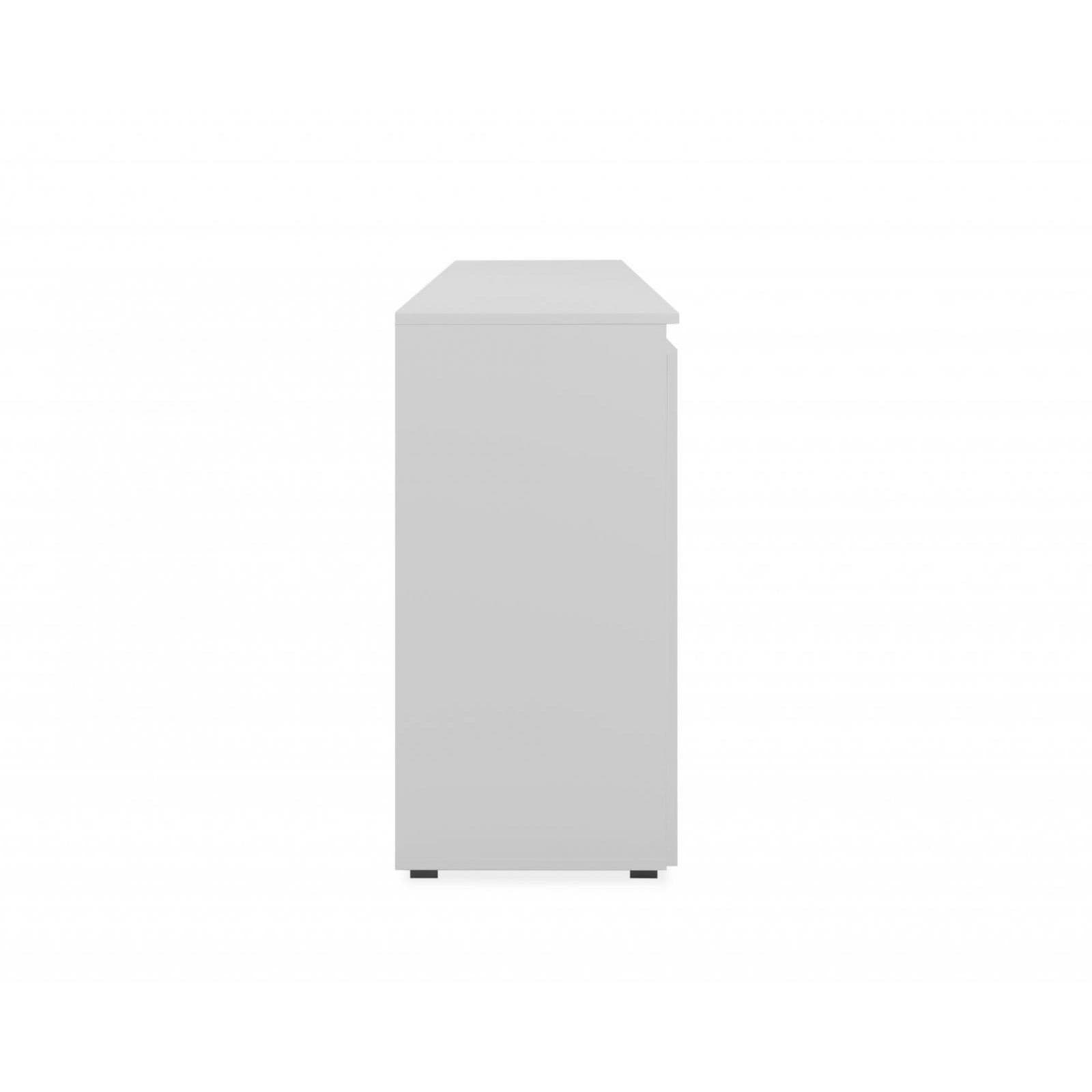 Madia 179x80h cm in legno bianco opaco con 3 ante e 3 cassetti - Krim