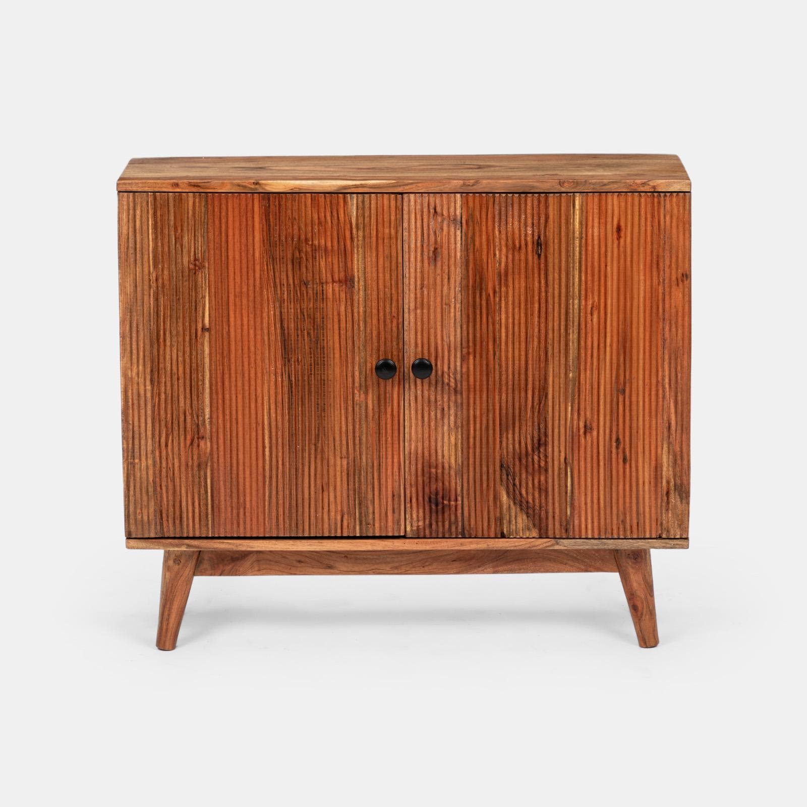 Madia 88x30 cm in legno di acacia cannettato con due ante - Reed