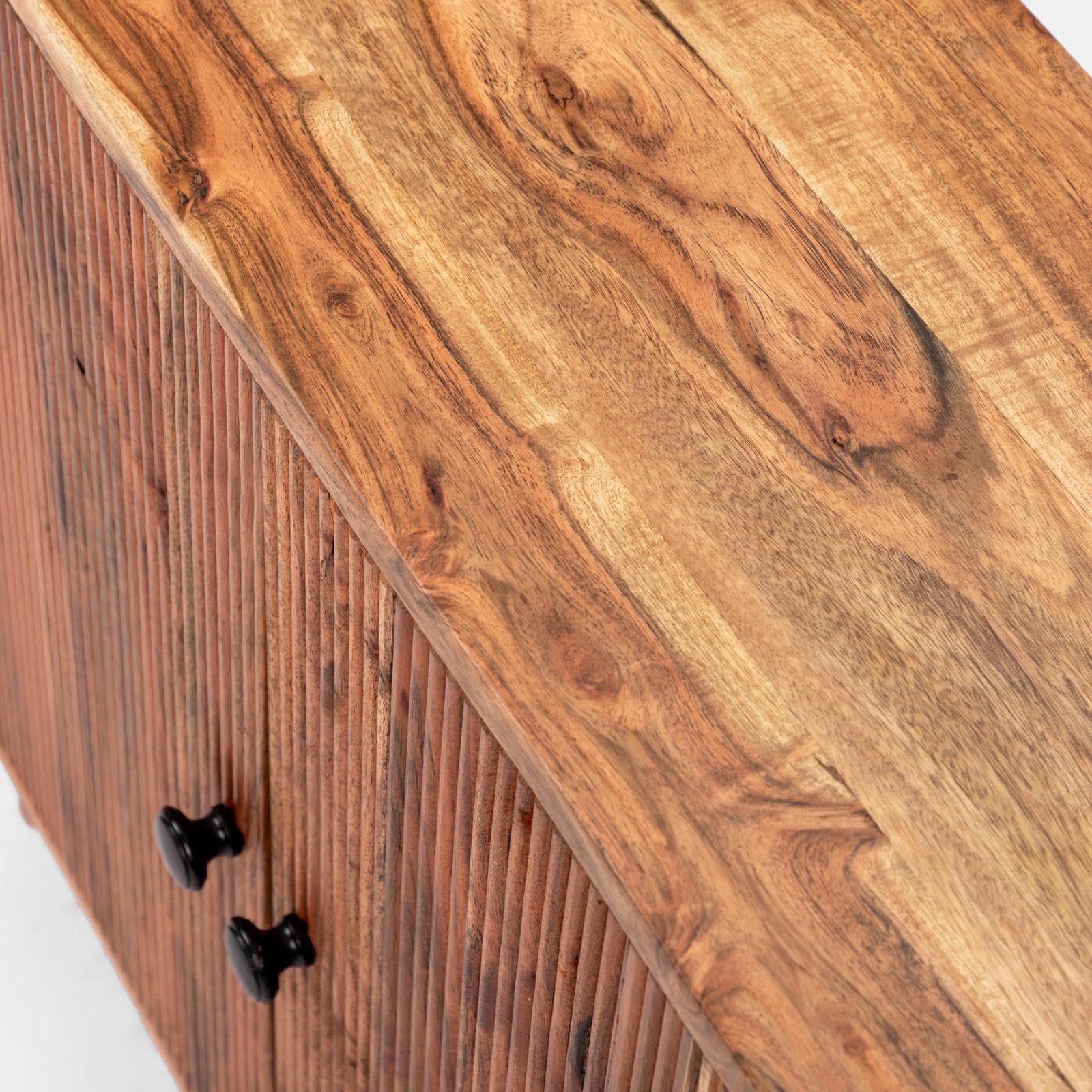 Madia 88x30 cm in legno di acacia cannettato con due ante - Reed