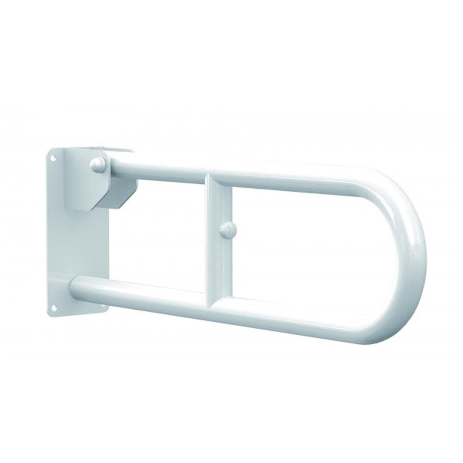 Maniglione 80 cm per sanitari accessibili in acciaio bianco