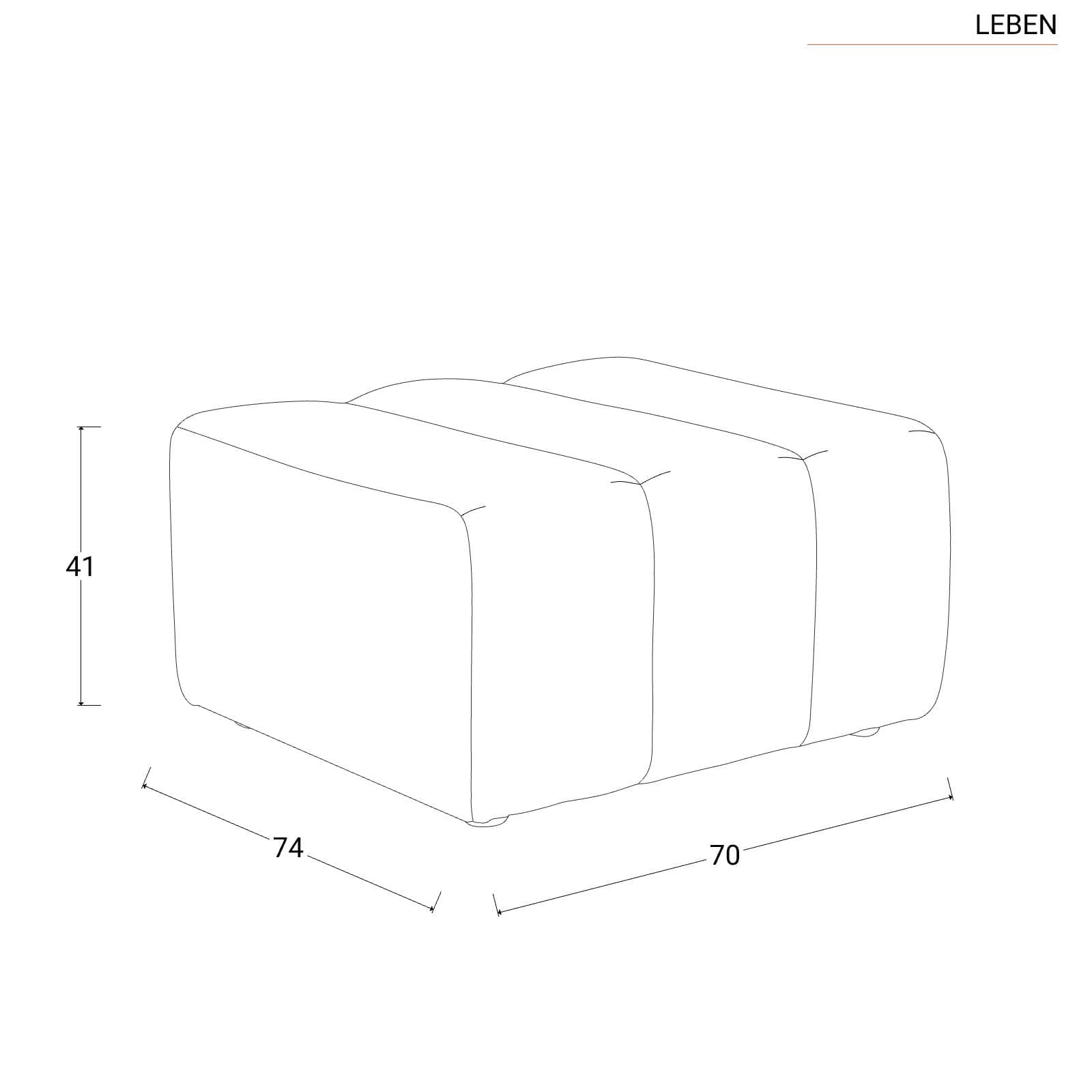Maxi pouf 70x74 cm in tessuto terracotta - Leben