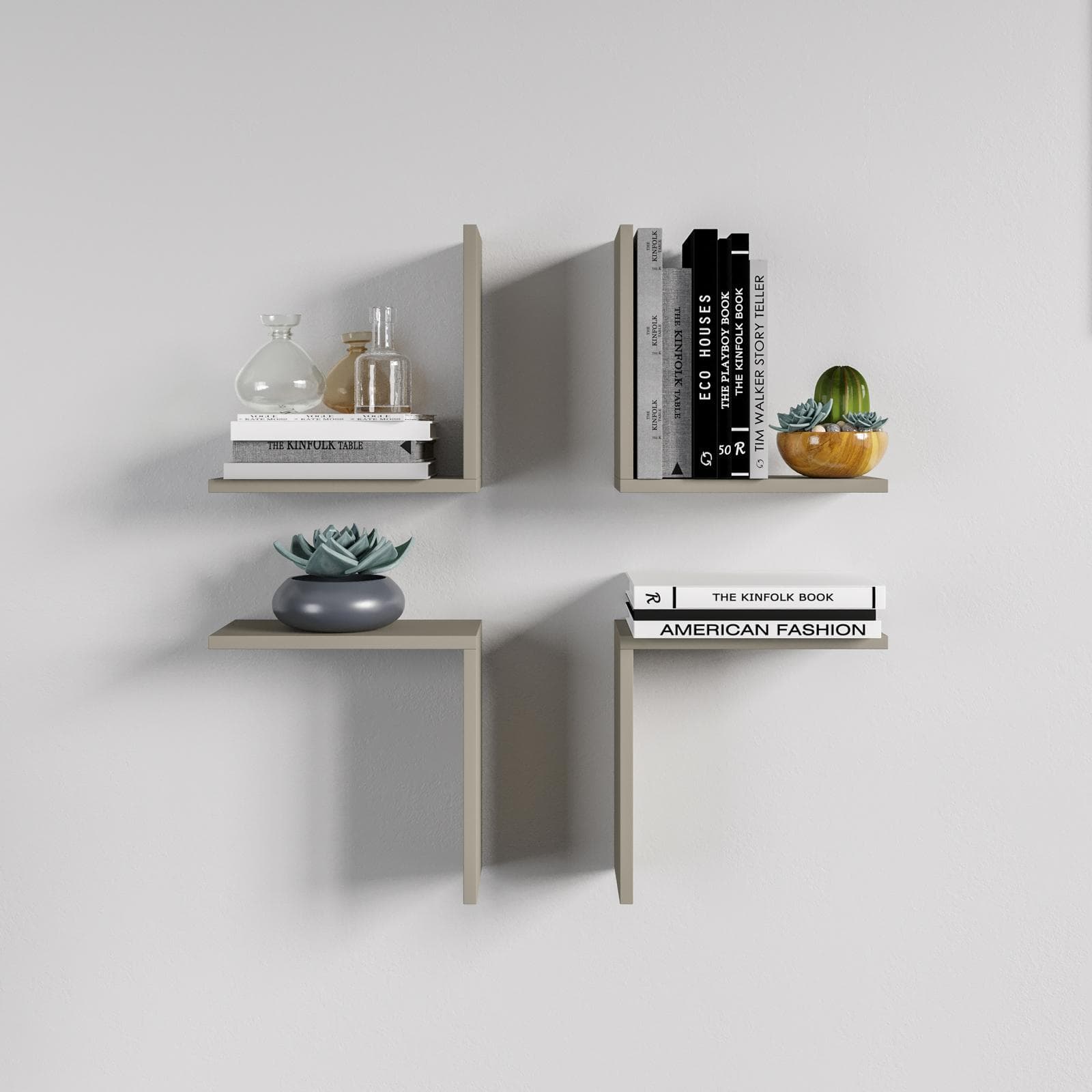Mensola 30x16 cm in legno tortora - Tetris