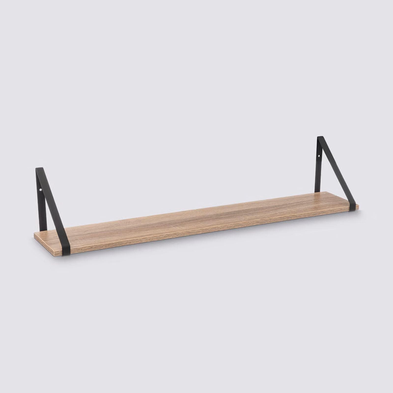 Mensola a muro 78 cm effetto rovere e acciaio nero - Emyl