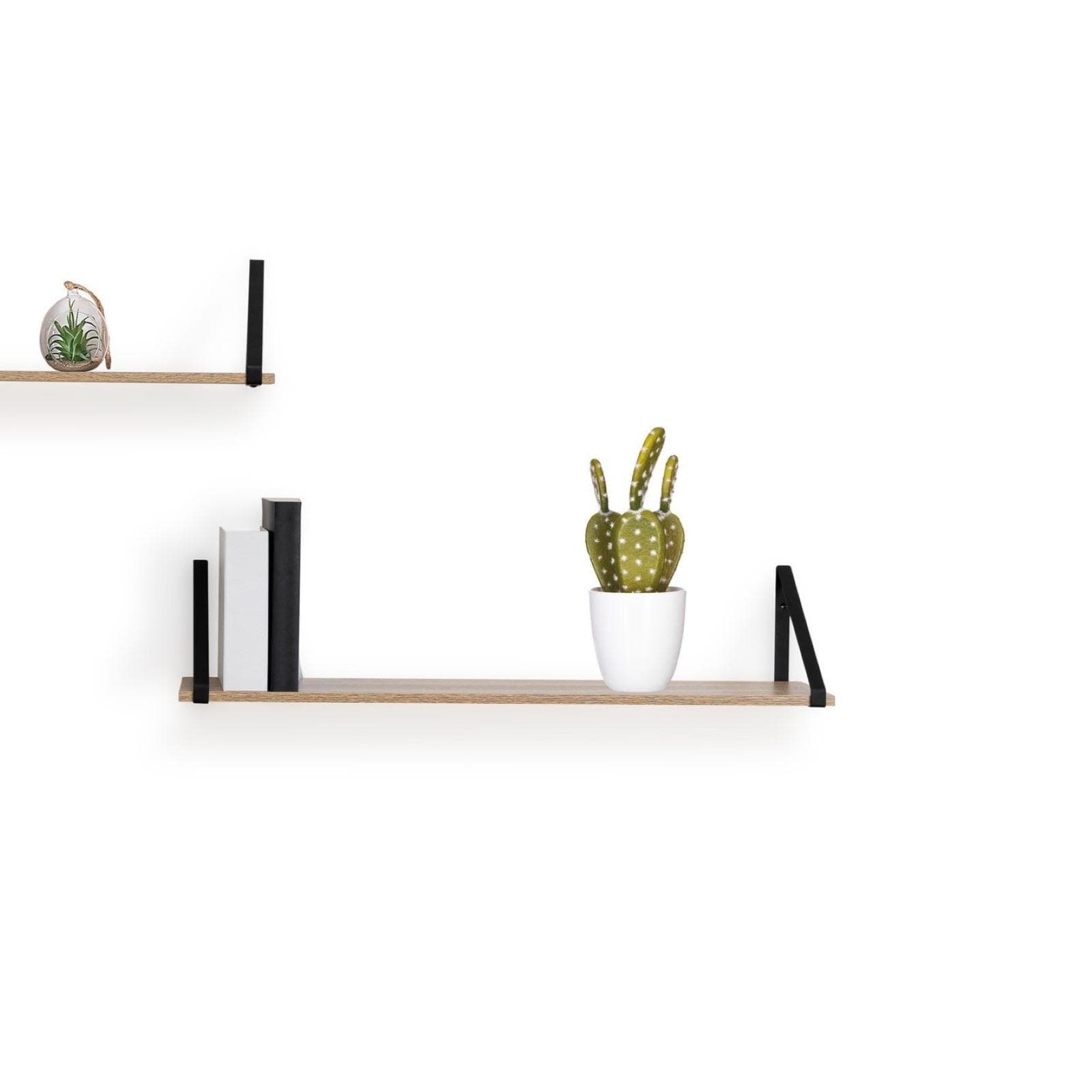 Mensola a muro 78 cm effetto rovere e acciaio nero - Emyl