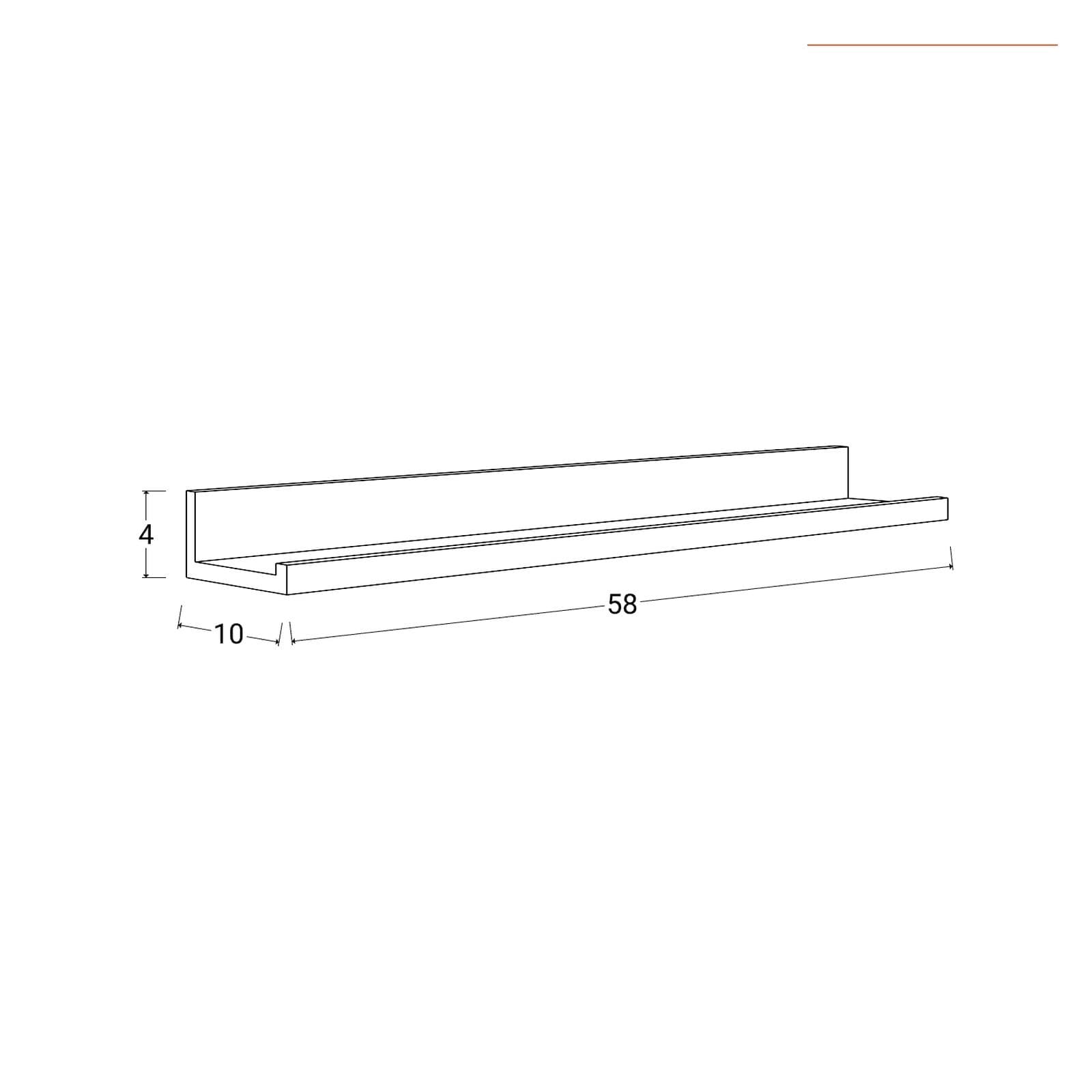 Mensola a muro porta quadri 58 cm in legno effetto rovere
