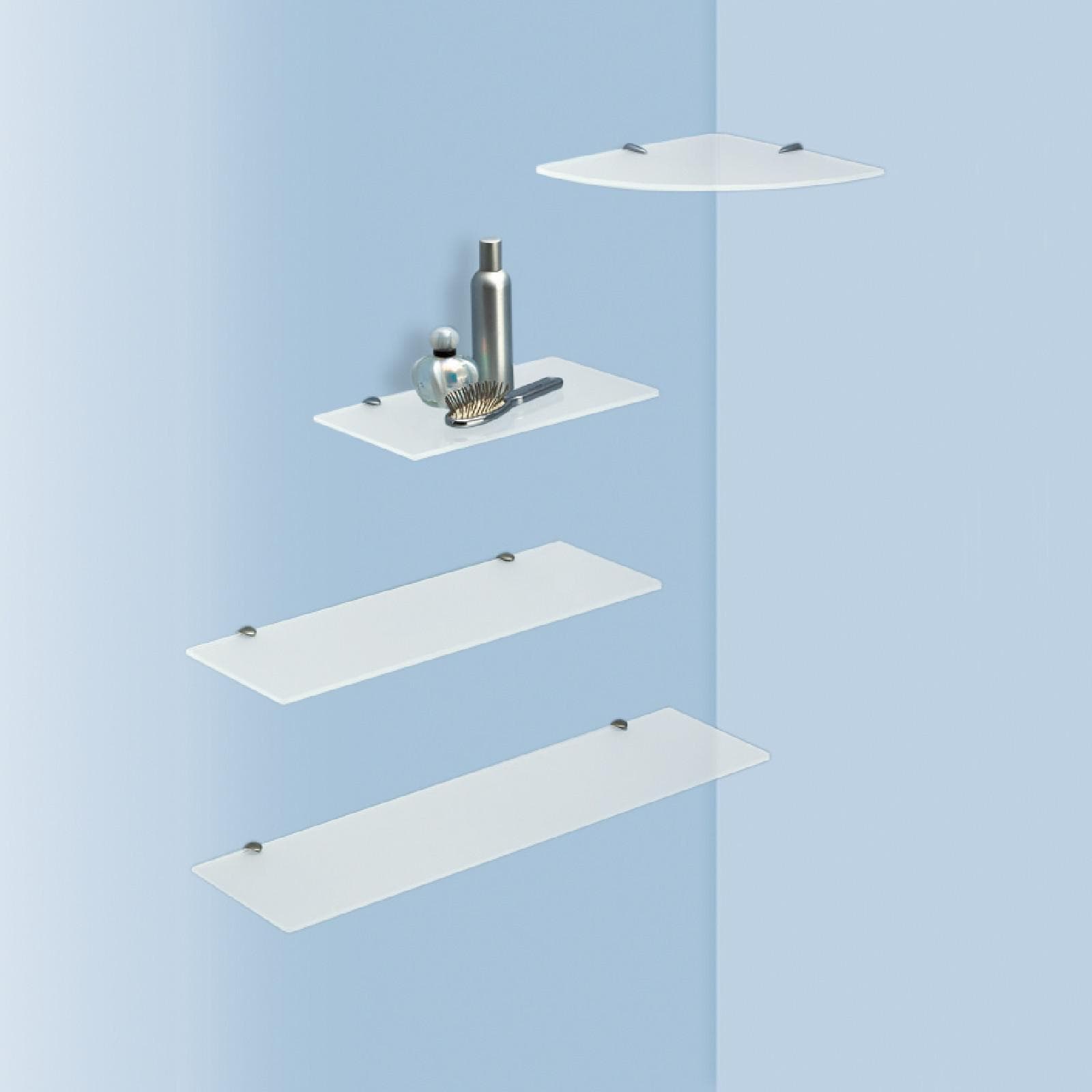 Mensola da bagno 60 cm in vetro satinato e cromall - Artemis di Gedy