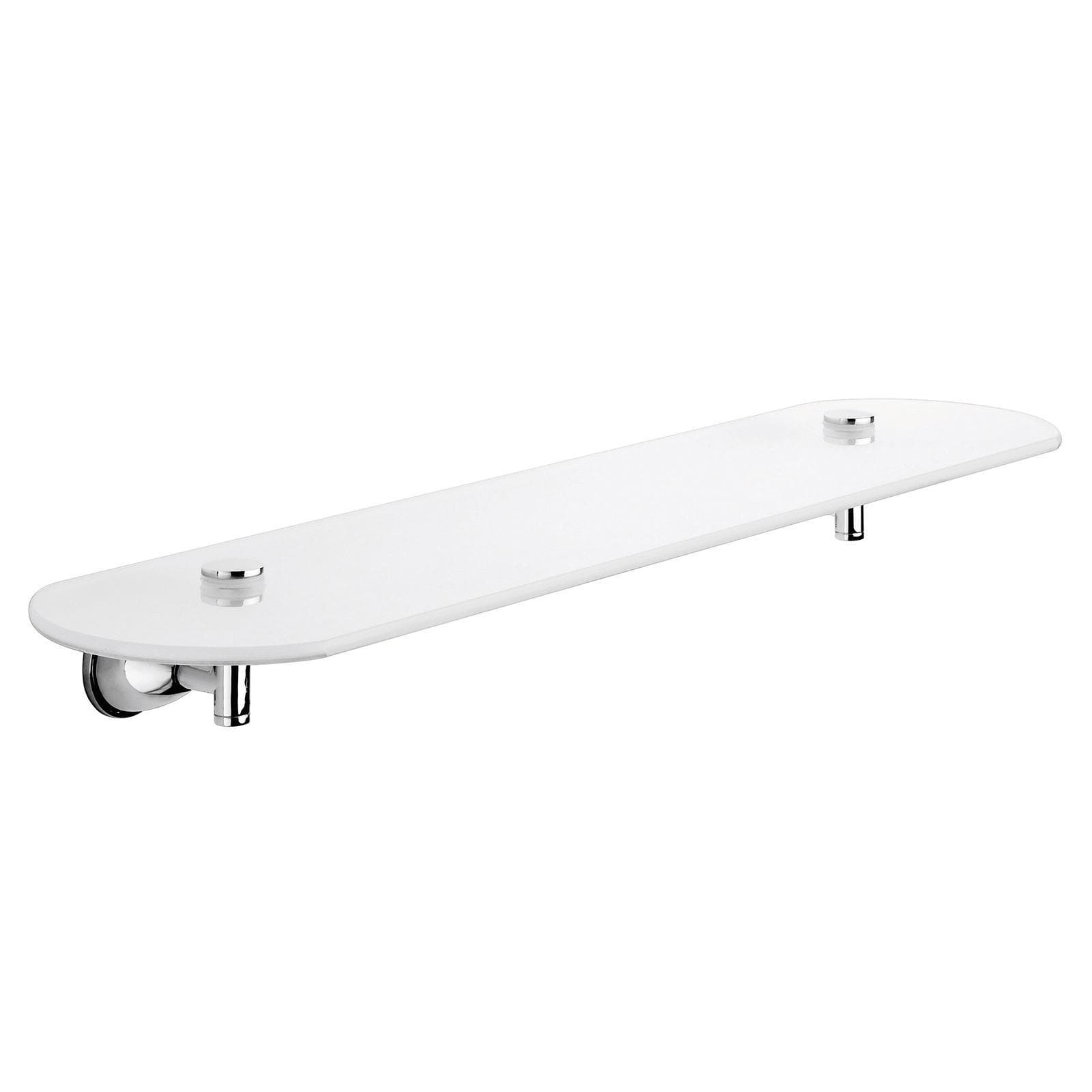 Mensola 55 cm in acciaio inox cromo con piano in vetro temperato - Genziana di Gedy