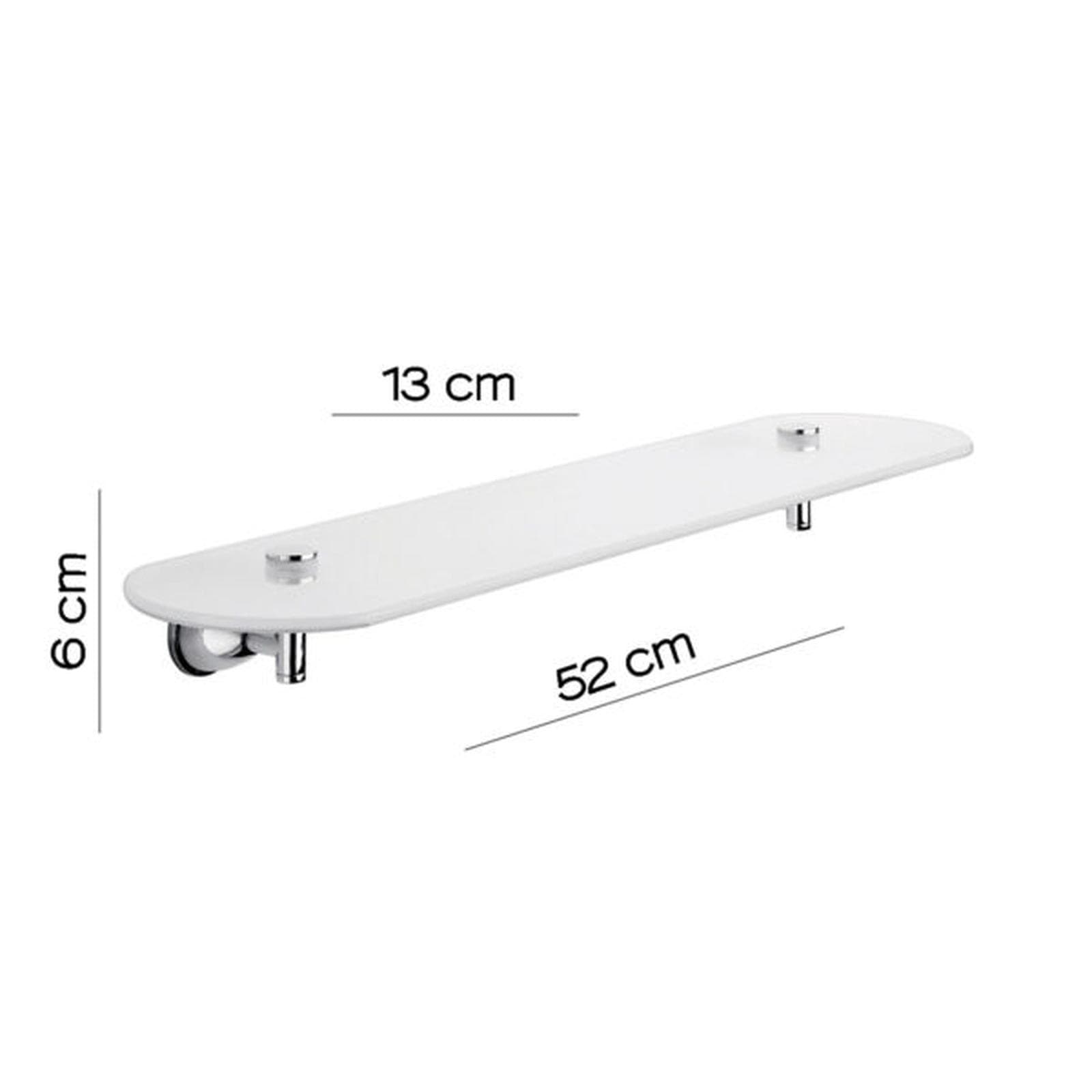 Mensola 55 cm in acciaio inox cromo con piano in vetro temperato - Genziana di Gedy