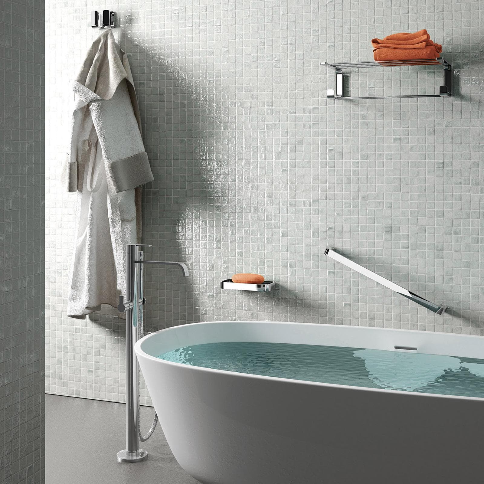 Mensola portasalviette in acciaio inox e cromall cromo - Outline di Gedy