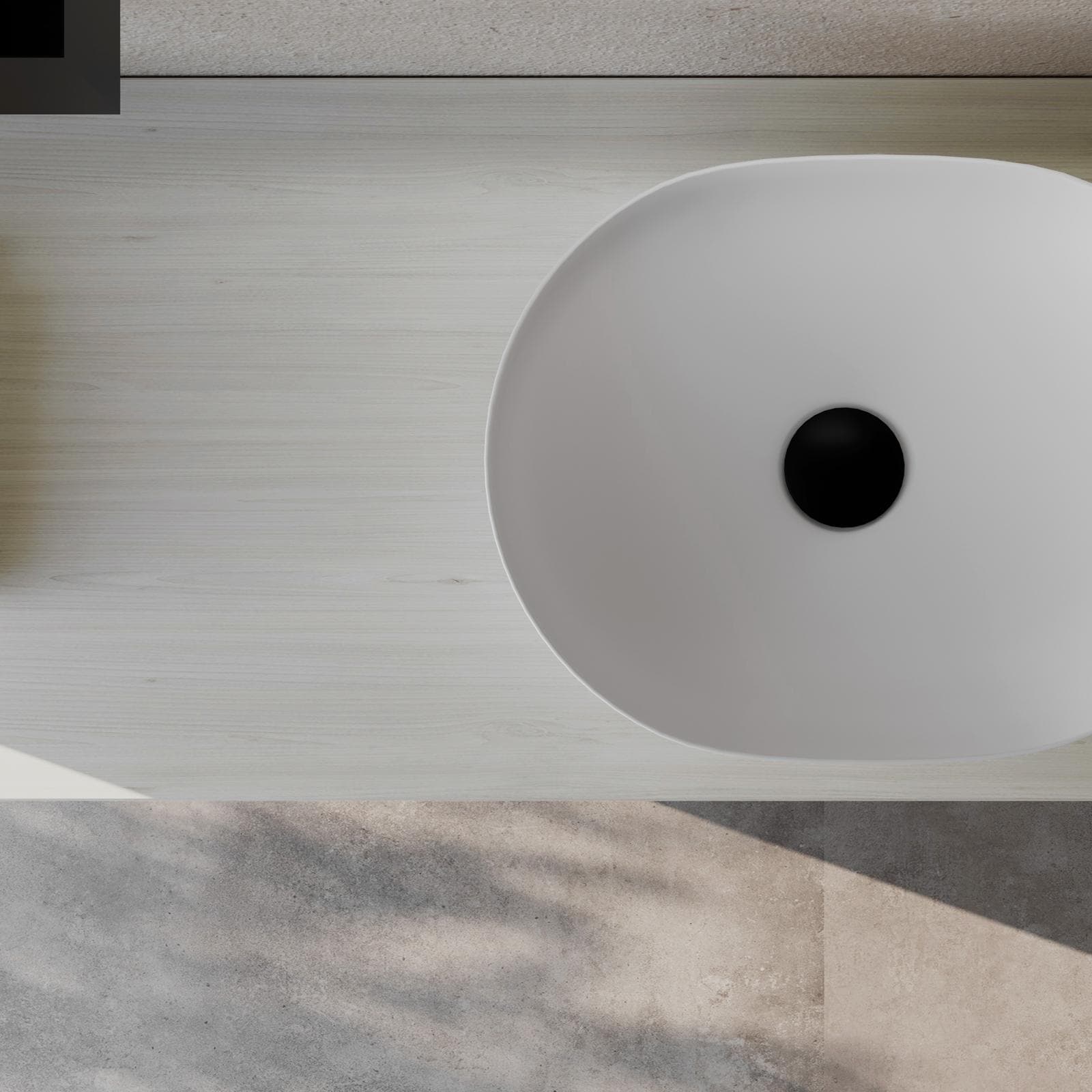 Mensolone bagno 10 h sospeso 140 cm in legno rovere bianco - Plain