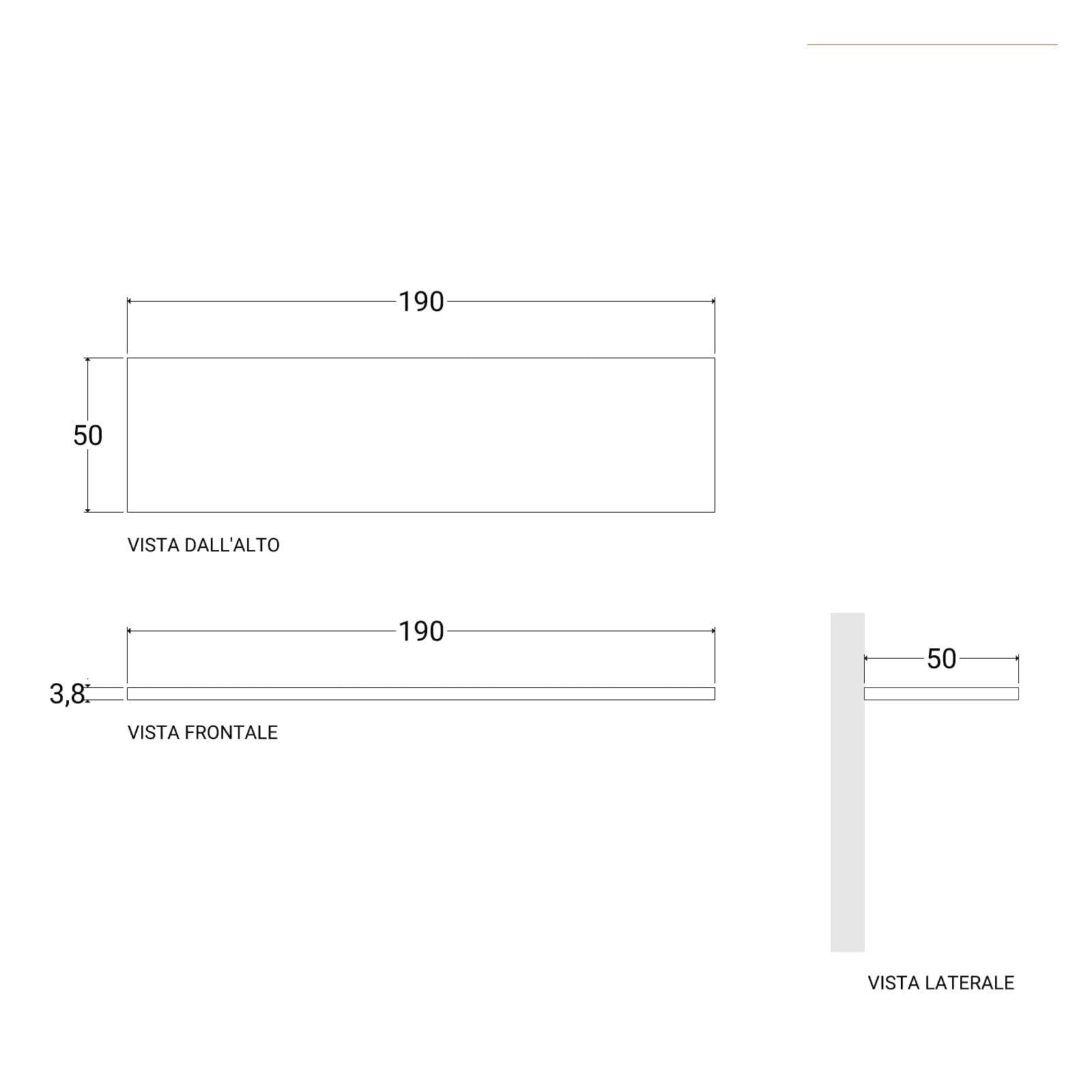 Mensolone bagno 190 cm con cassetto sospeso 50 cm in legno rovere gold - Plain