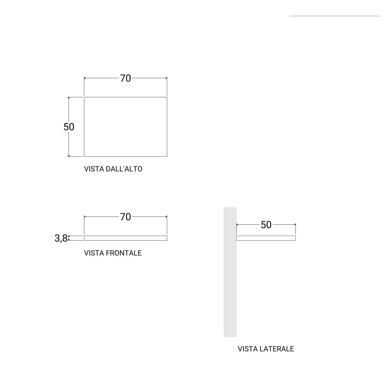 Mensolone bagno 70 cm con cassetto sospeso 50 cm in legno rovere grigio - Plain