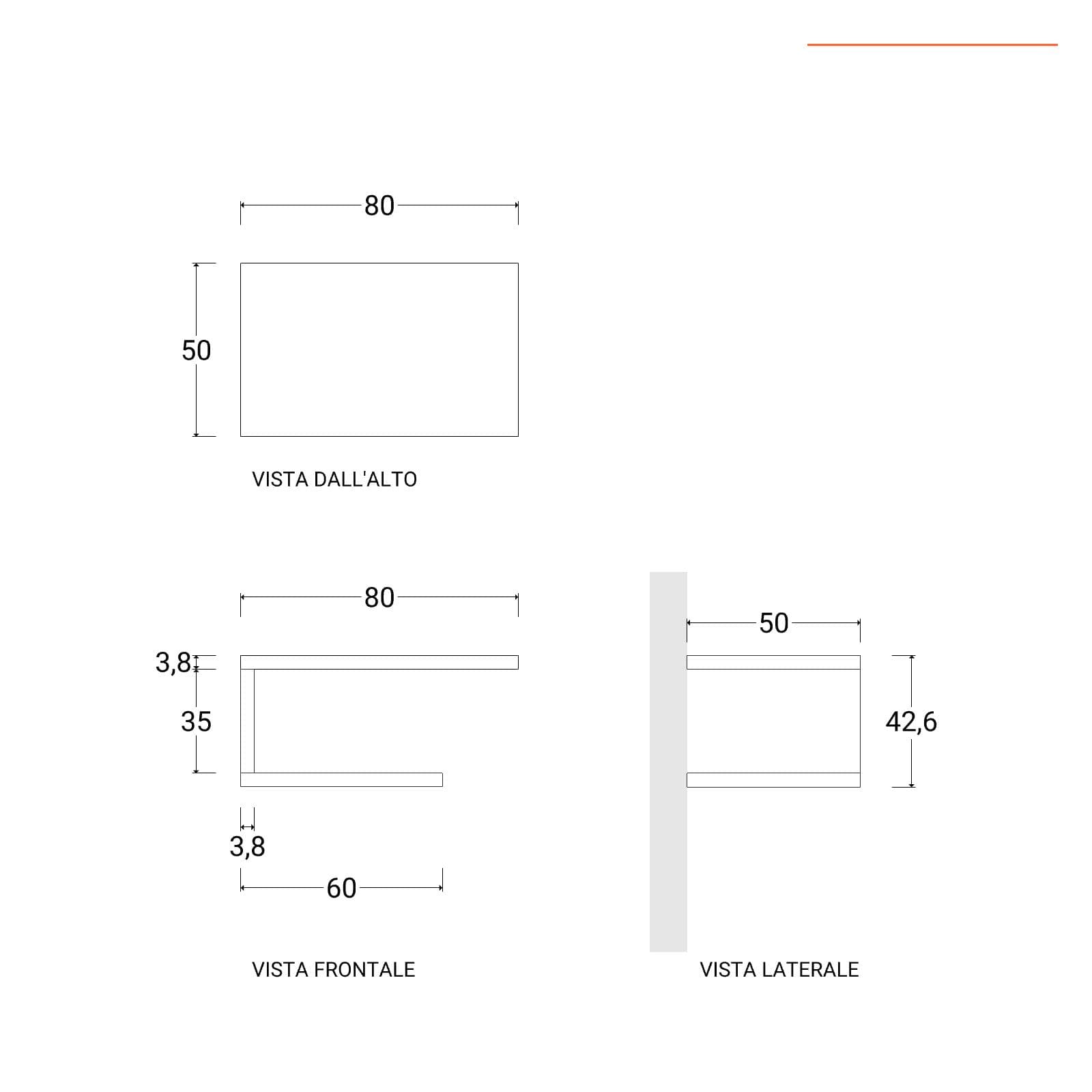 Mensolone bagno 80 cm con ripiano in legno rovere grigio e portasalviette bianco opaco - Plain