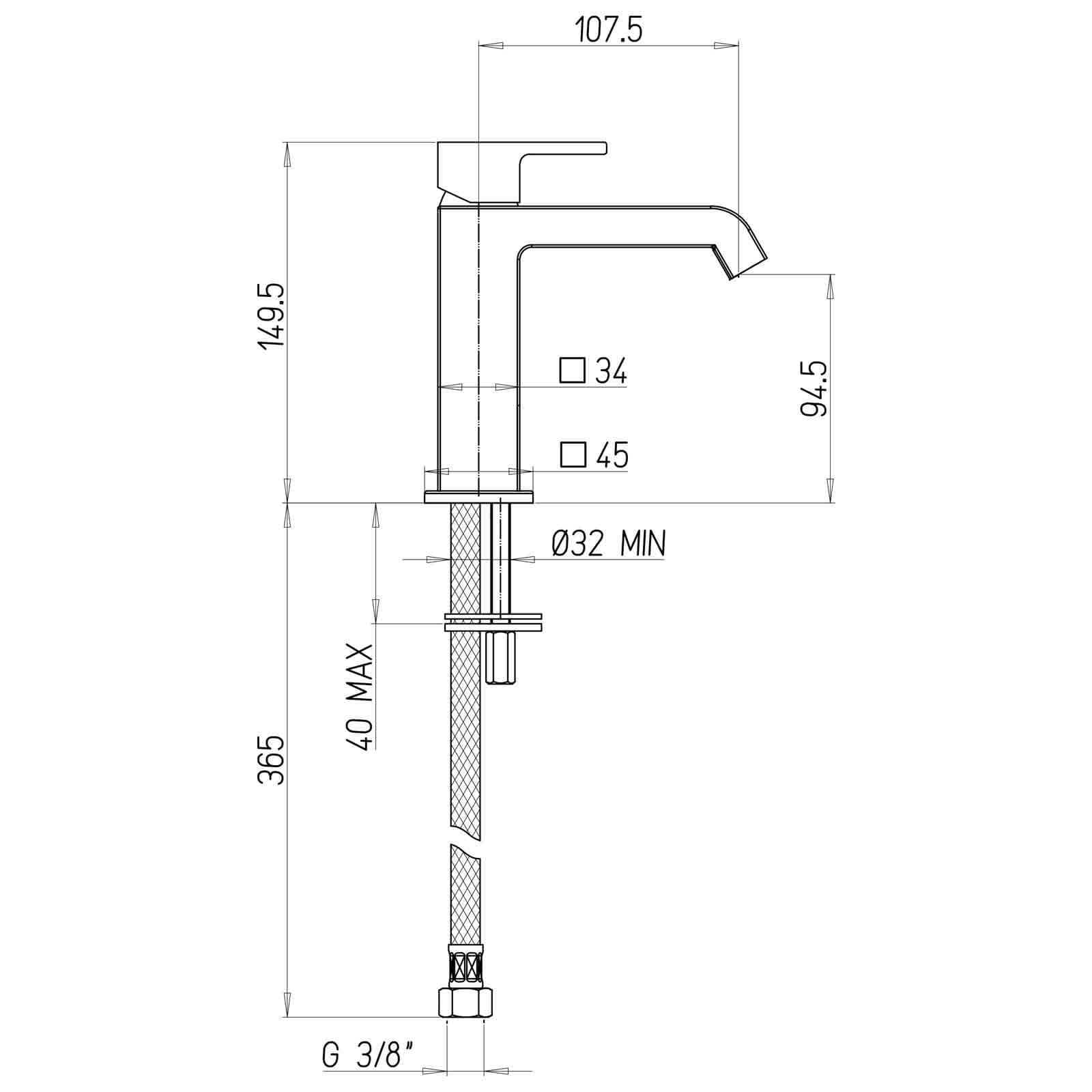 Miscelatore a cascata bidet Jacuzzi - Rubinetteria linea Crux per piletta click clack