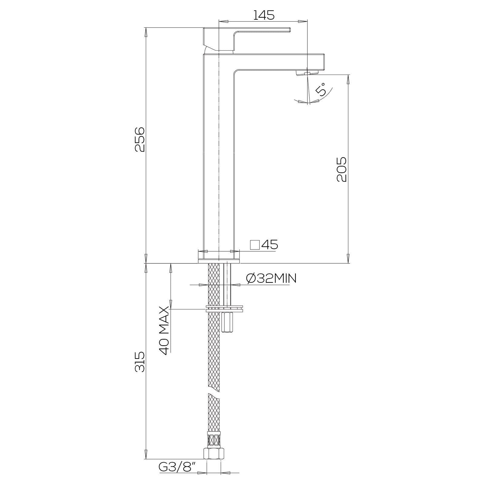 Miscelatore lavabo alto cromato - Crux di Jacuzzi - Rubinetteria