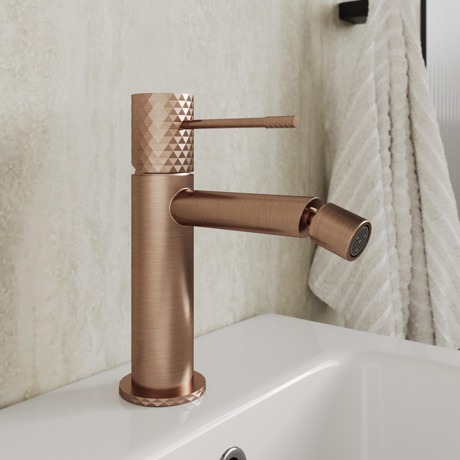 Miscelatore bidet 17h cm in ottone bronzo spazzolato anti-impronta - Fear