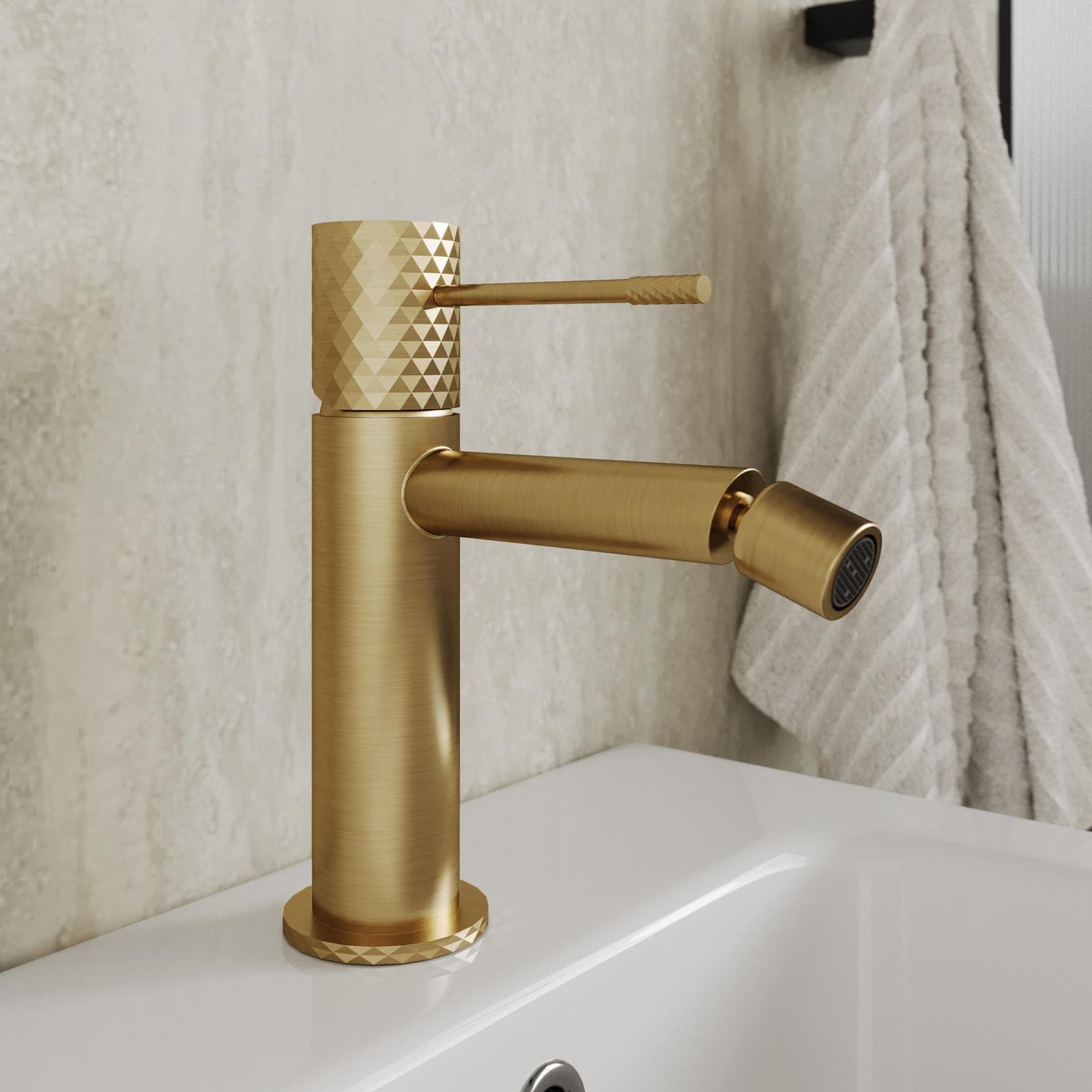 Miscelatore bidet 17h cm in ottone oro spazzolato anti-impronta - Fear