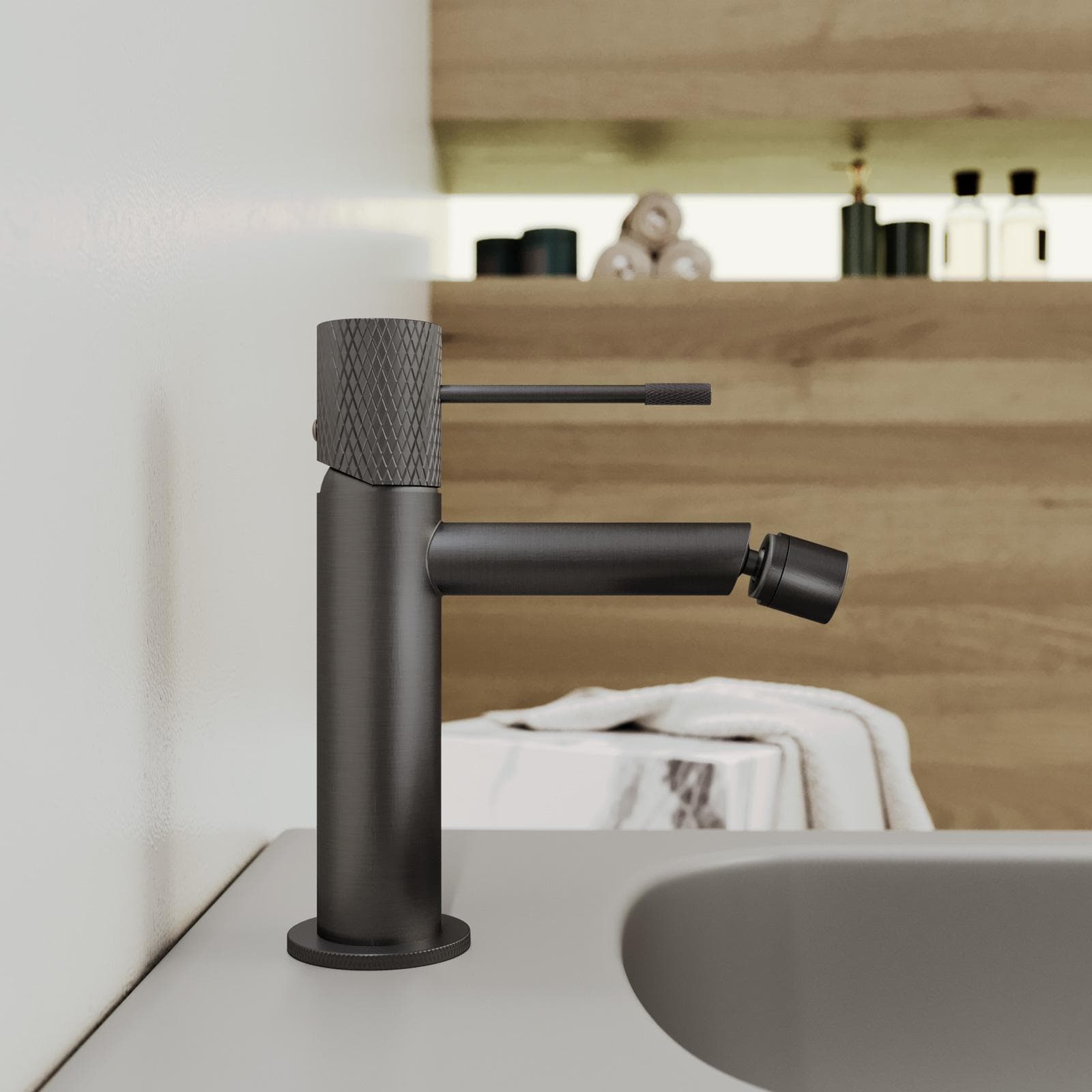 Miscelatore bidet in ottone nero spazzolato anti-impronta - Crystal
