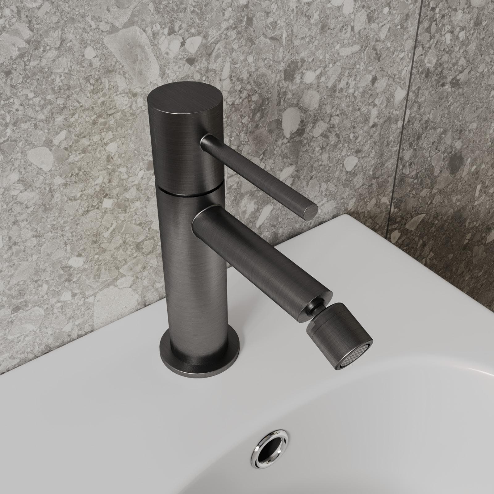Miscelatore bidet in ottone nero spazzolato anti-impronta - Oasis