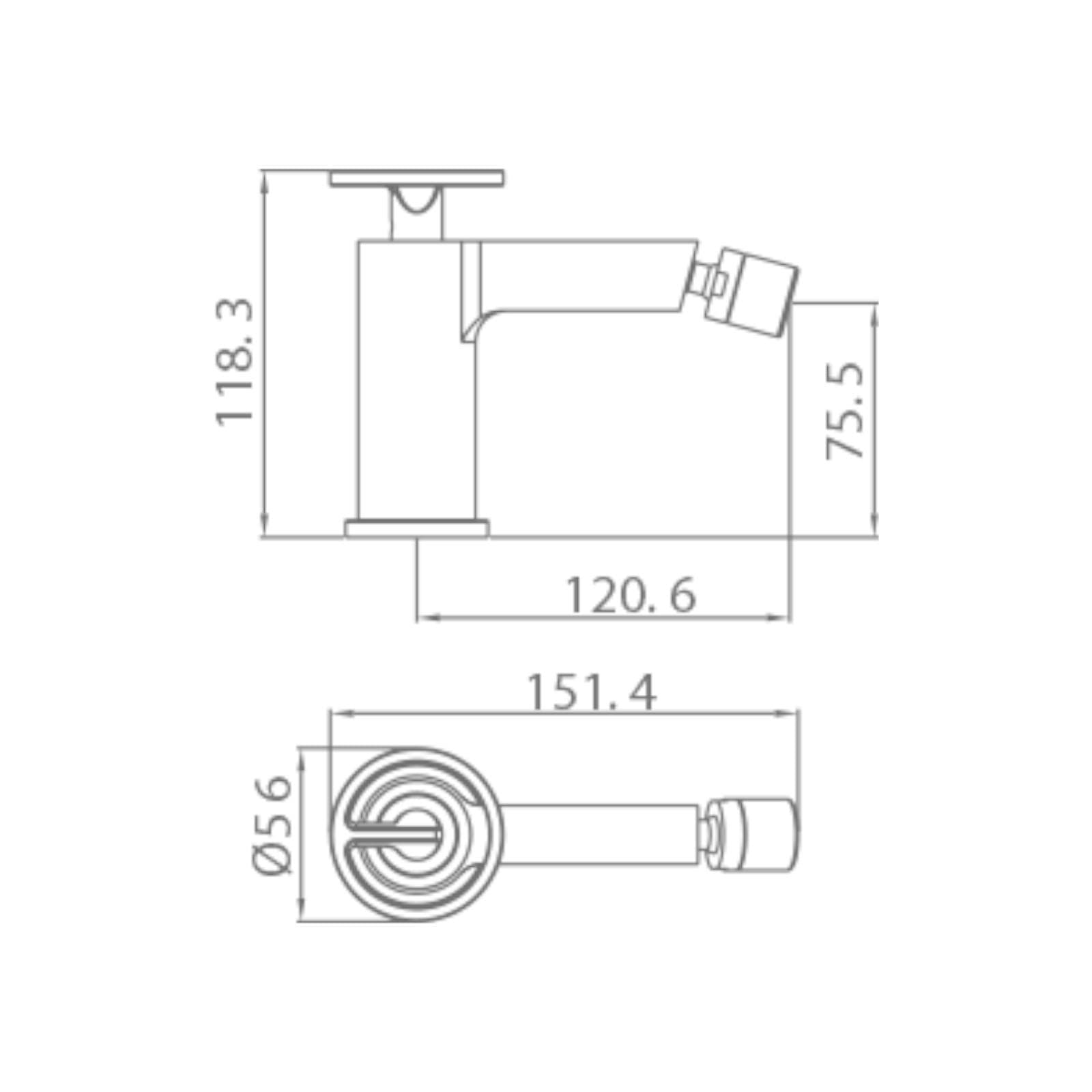 Miscelatore bidet in ottone oro spazzolato - Gorge