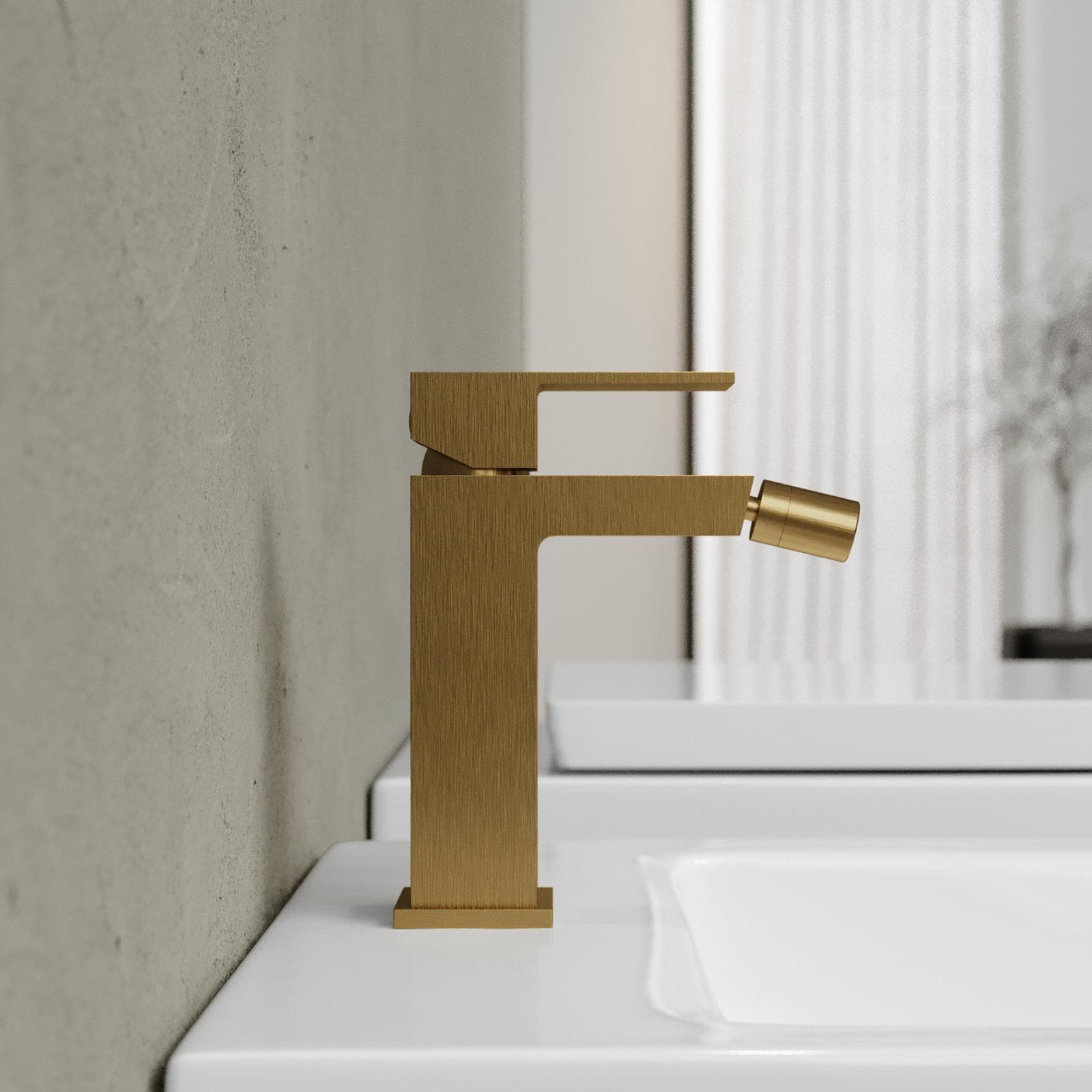 Miscelatore bidet in ottone oro spazzolato anti-impronta - Kyria