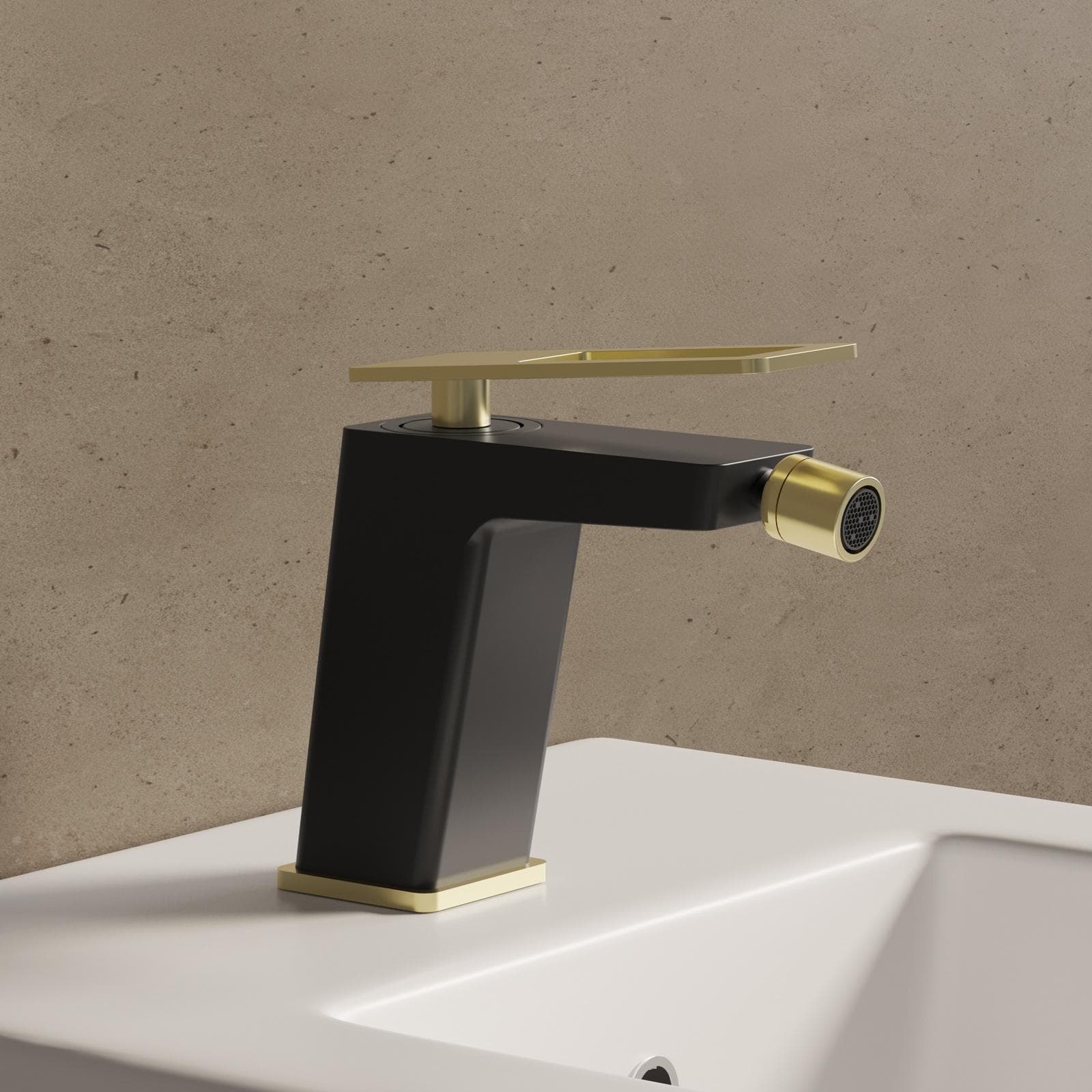 Miscelatore bidet nero e oro - Thano