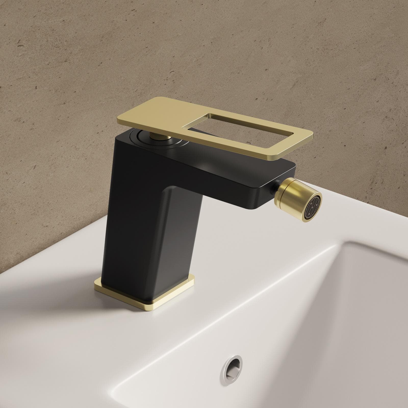 Miscelatore bidet nero e oro - Thano